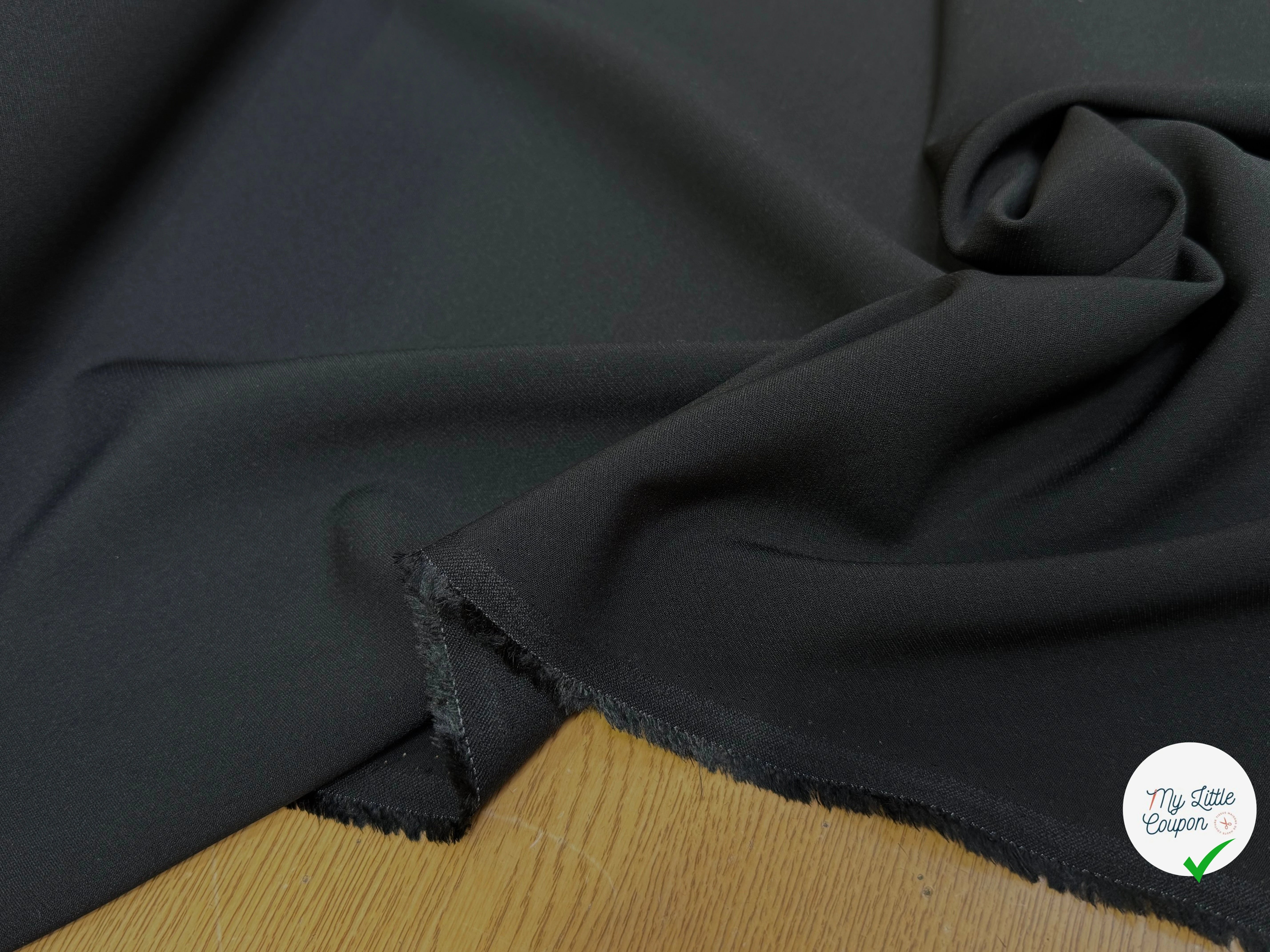 CREPE LOURD 65% VISCOSE STRETCH NOIR - My Little Coupon