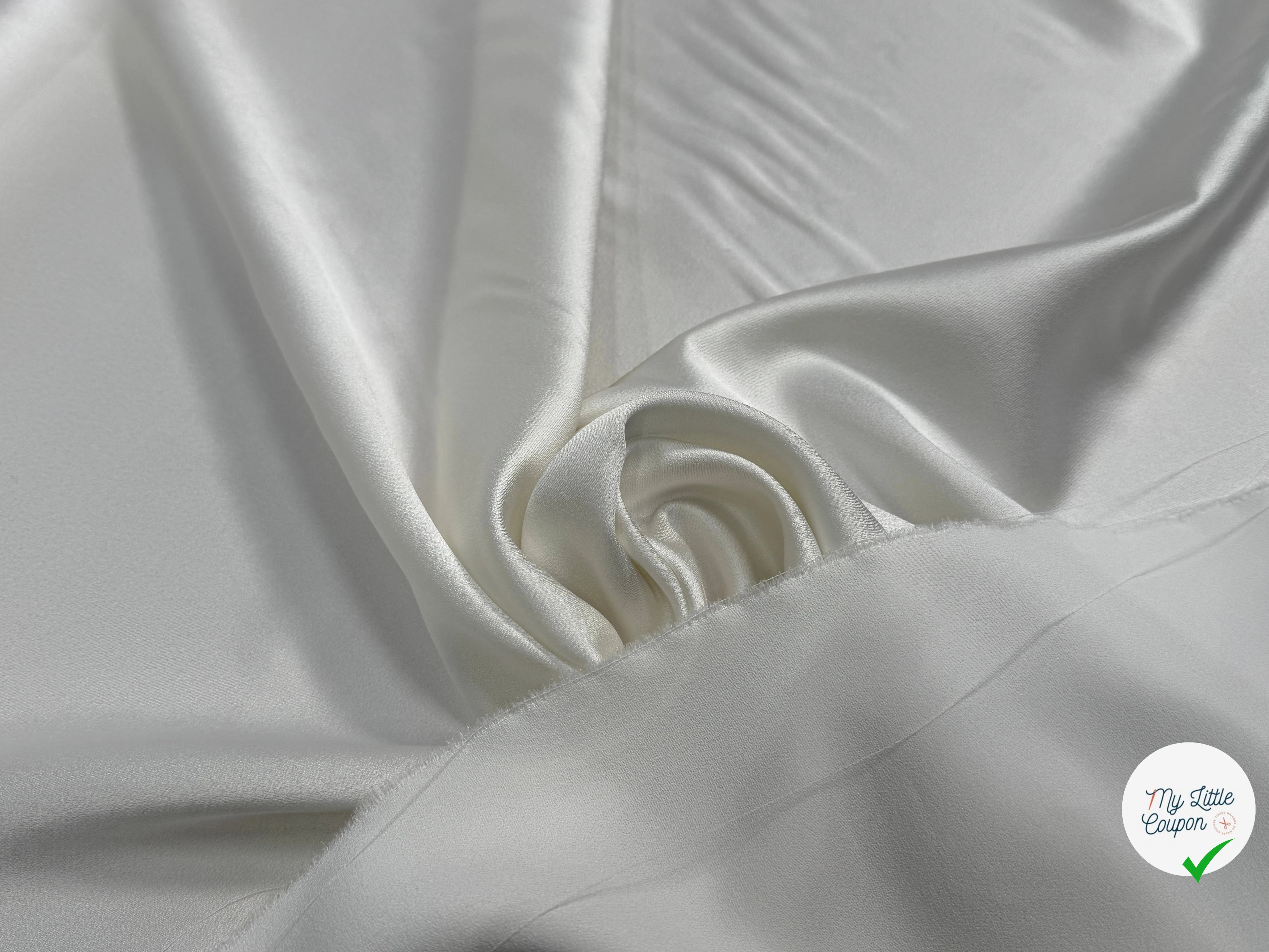 CREPE LOURD ACETATE VISCOSE ENVERS SATIN IVOIRE - My Little Coupon