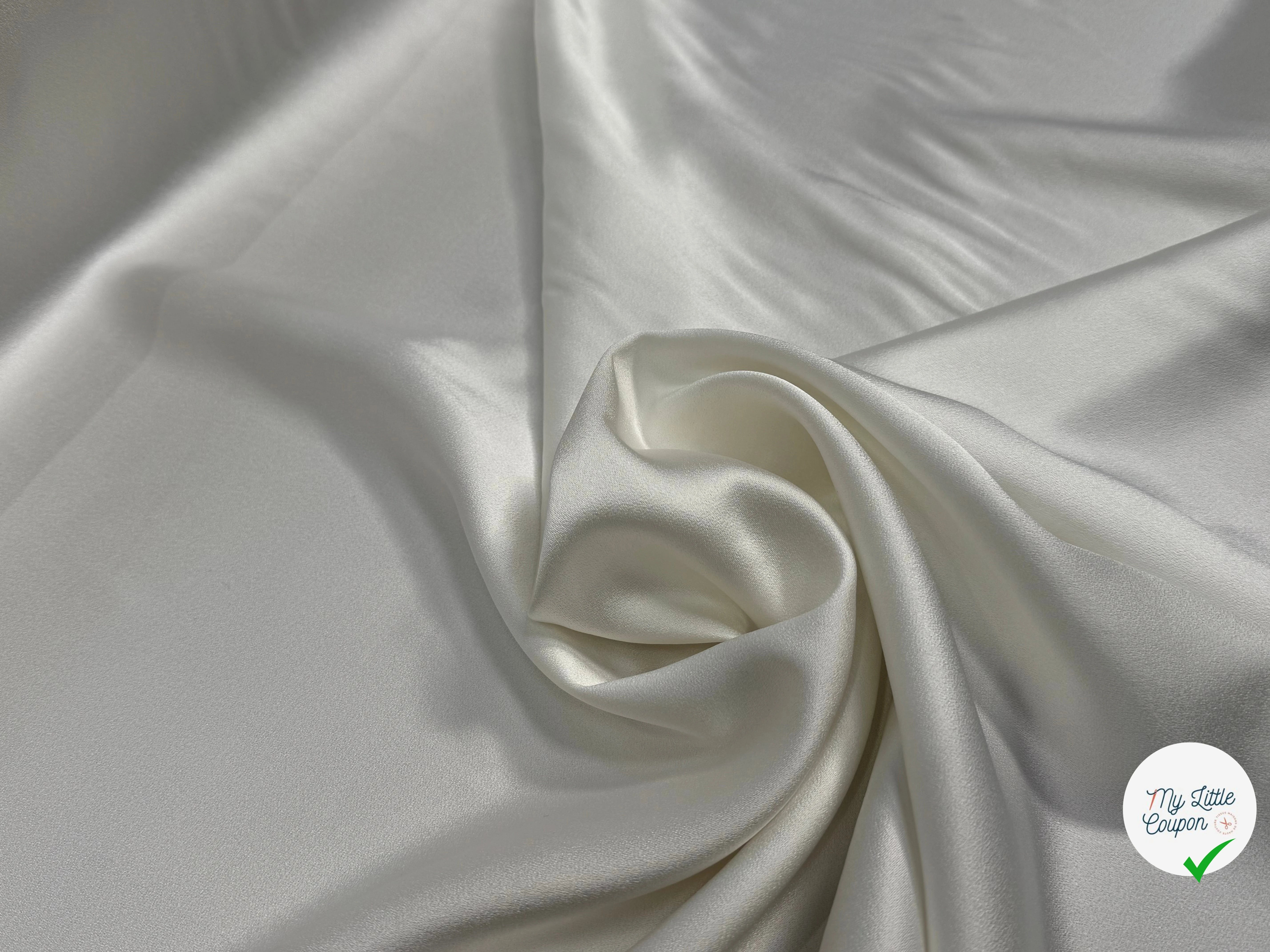 CREPE LOURD ACETATE VISCOSE ENVERS SATIN IVOIRE - My Little Coupon