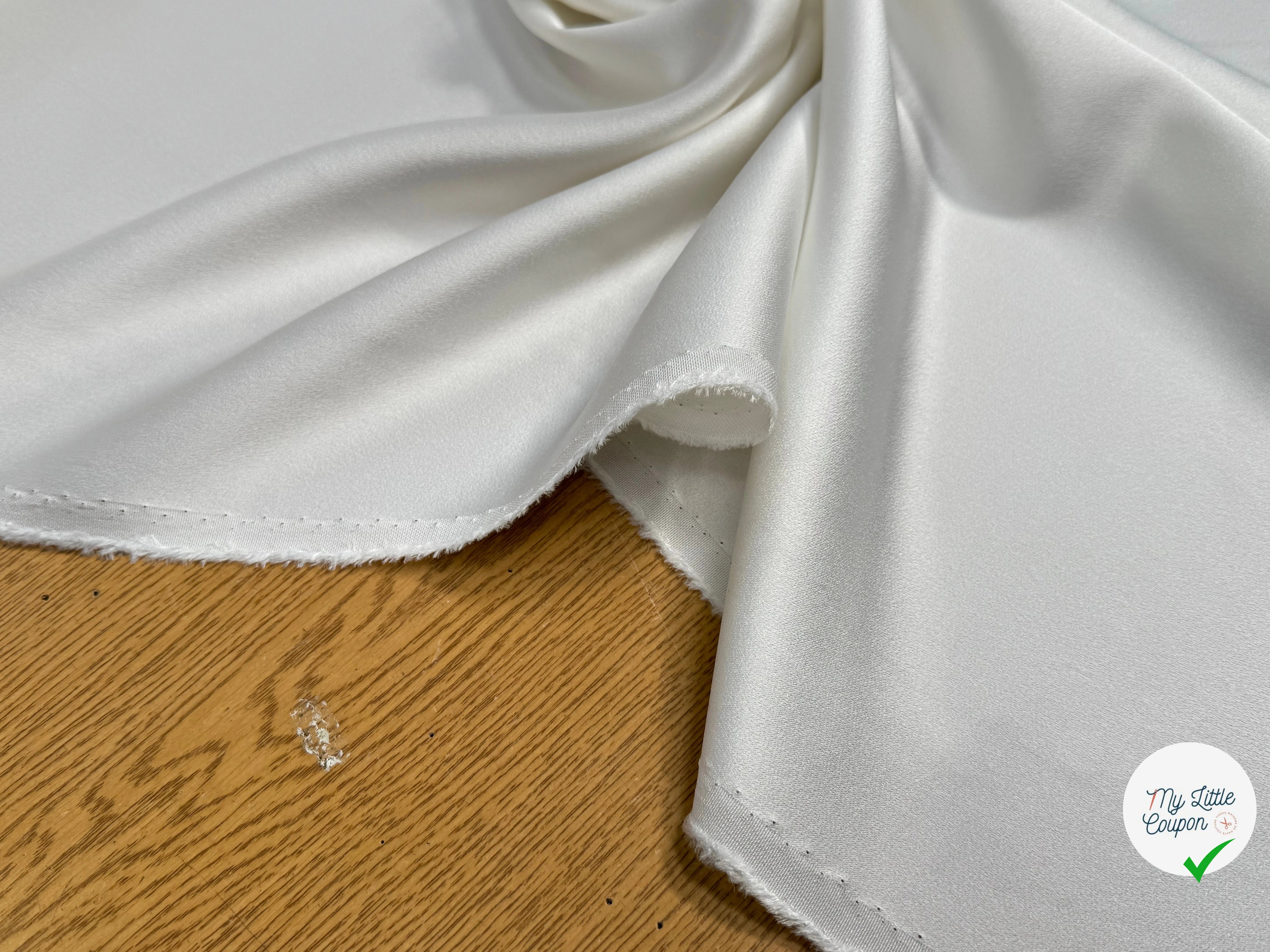 CREPE LOURD ACETATE VISCOSE ENVERS SATIN IVOIRE - My Little Coupon