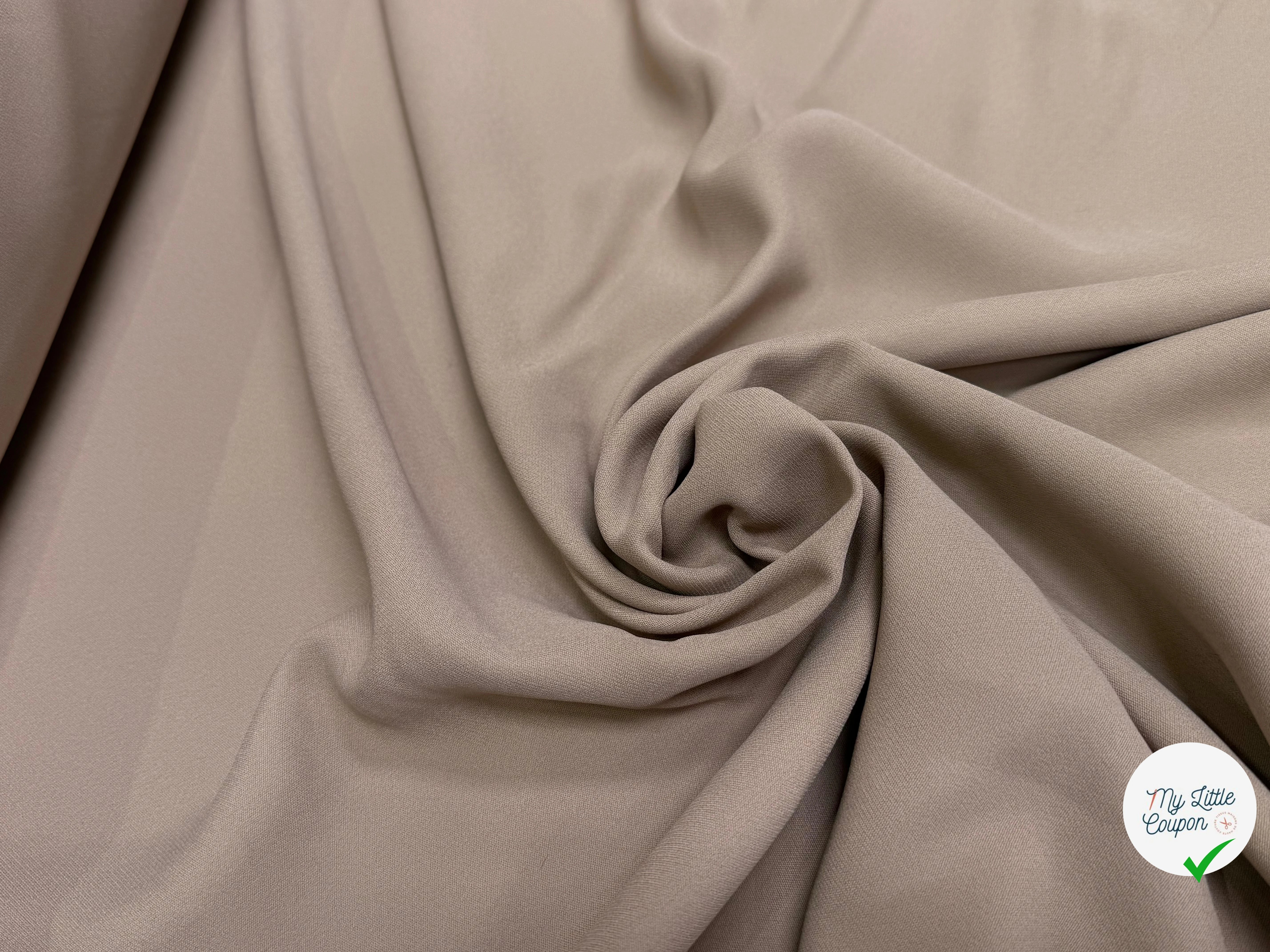 CREPE LOURD ACETATE VISCOSE SABLE TAUPE JAPAN - My Little Coupon