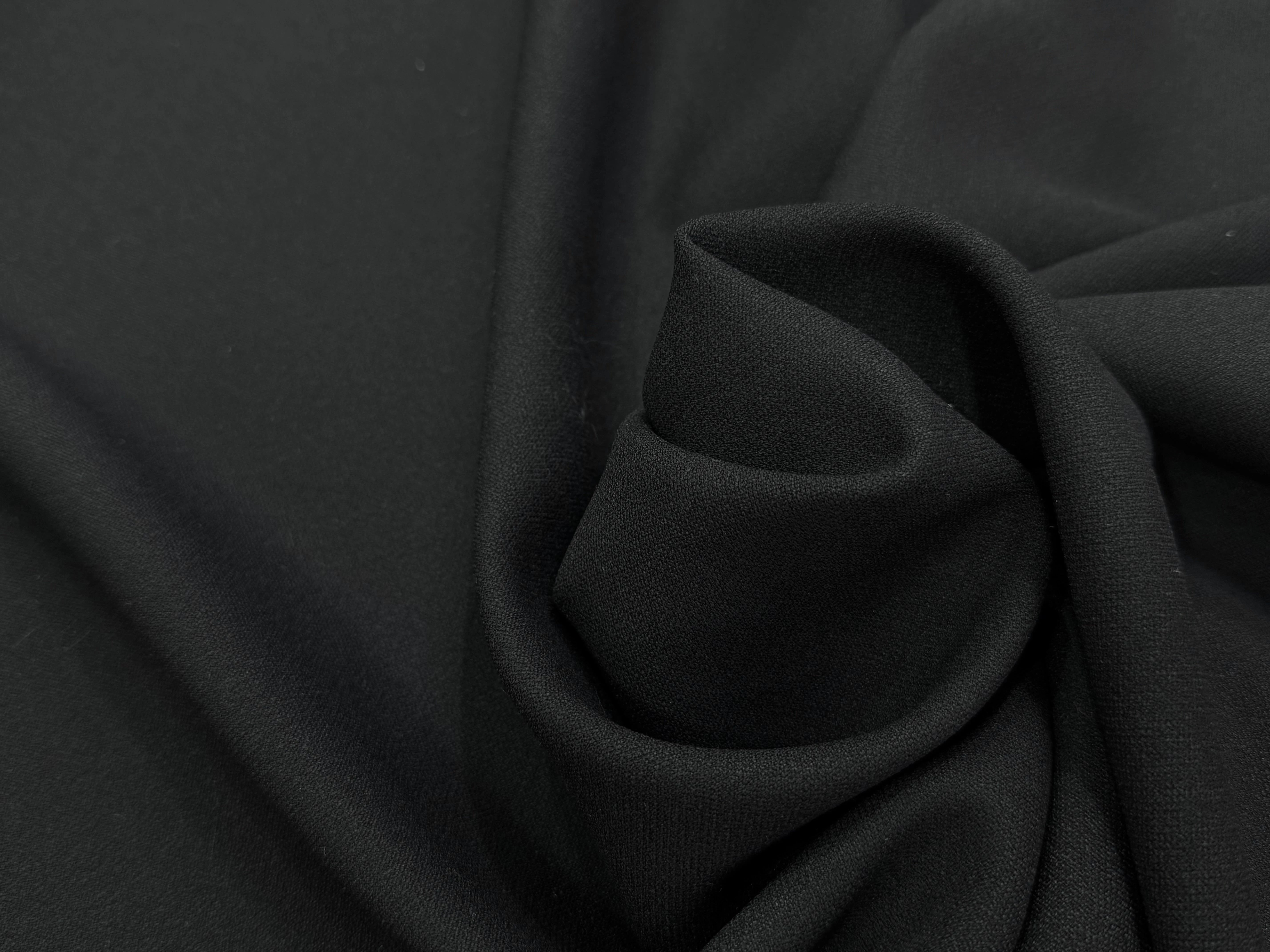 CREPE LOURD ACETATE VISCOSE STRETCH NOIR BEAU TOMBÉ 50% VISCOSE - My Little Coupon