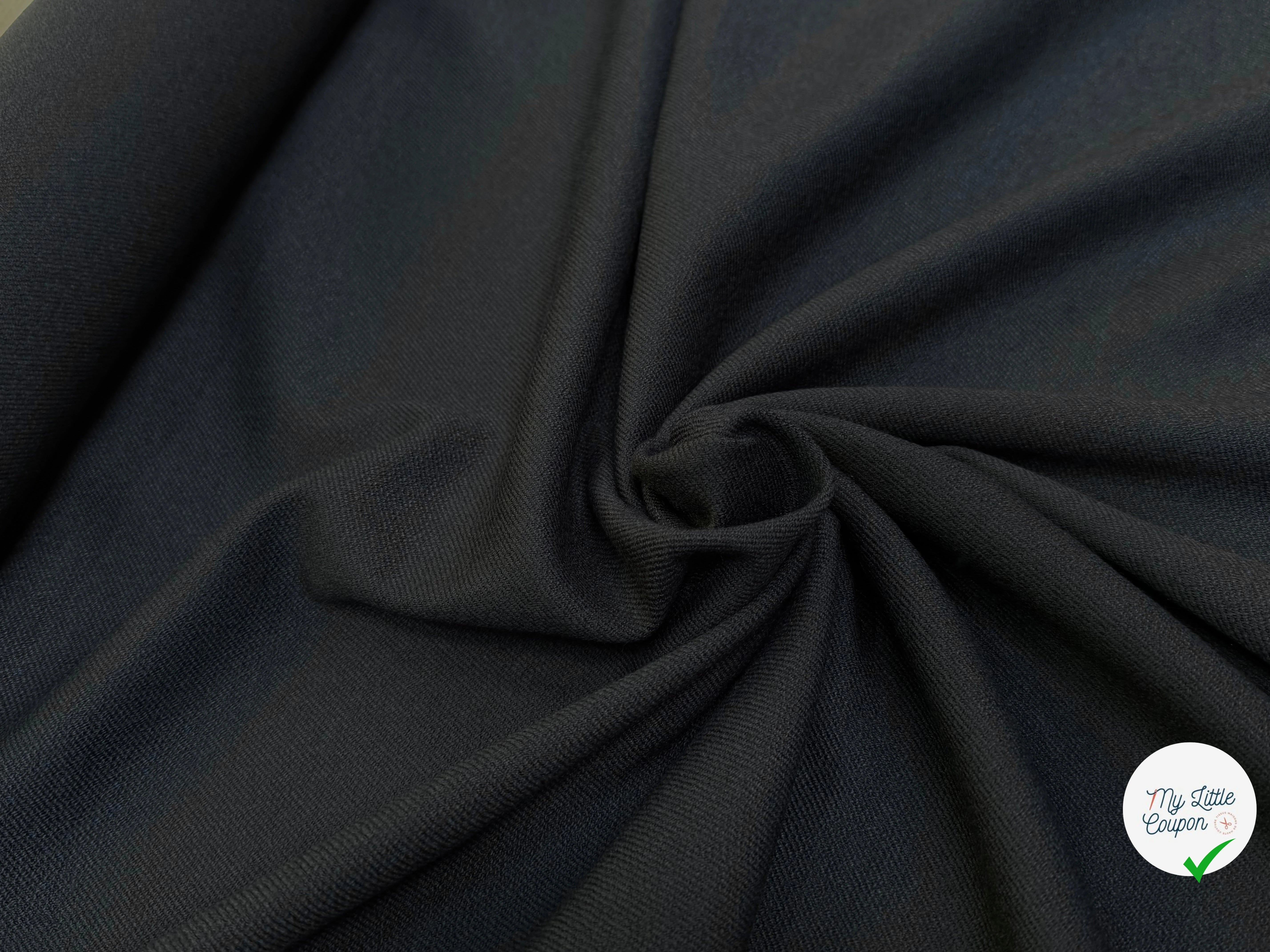 CREPE LOURD ASPECT MOUSSE NOIR 25% VISCOSE BEAU TOMBÉ - My Little Coupon