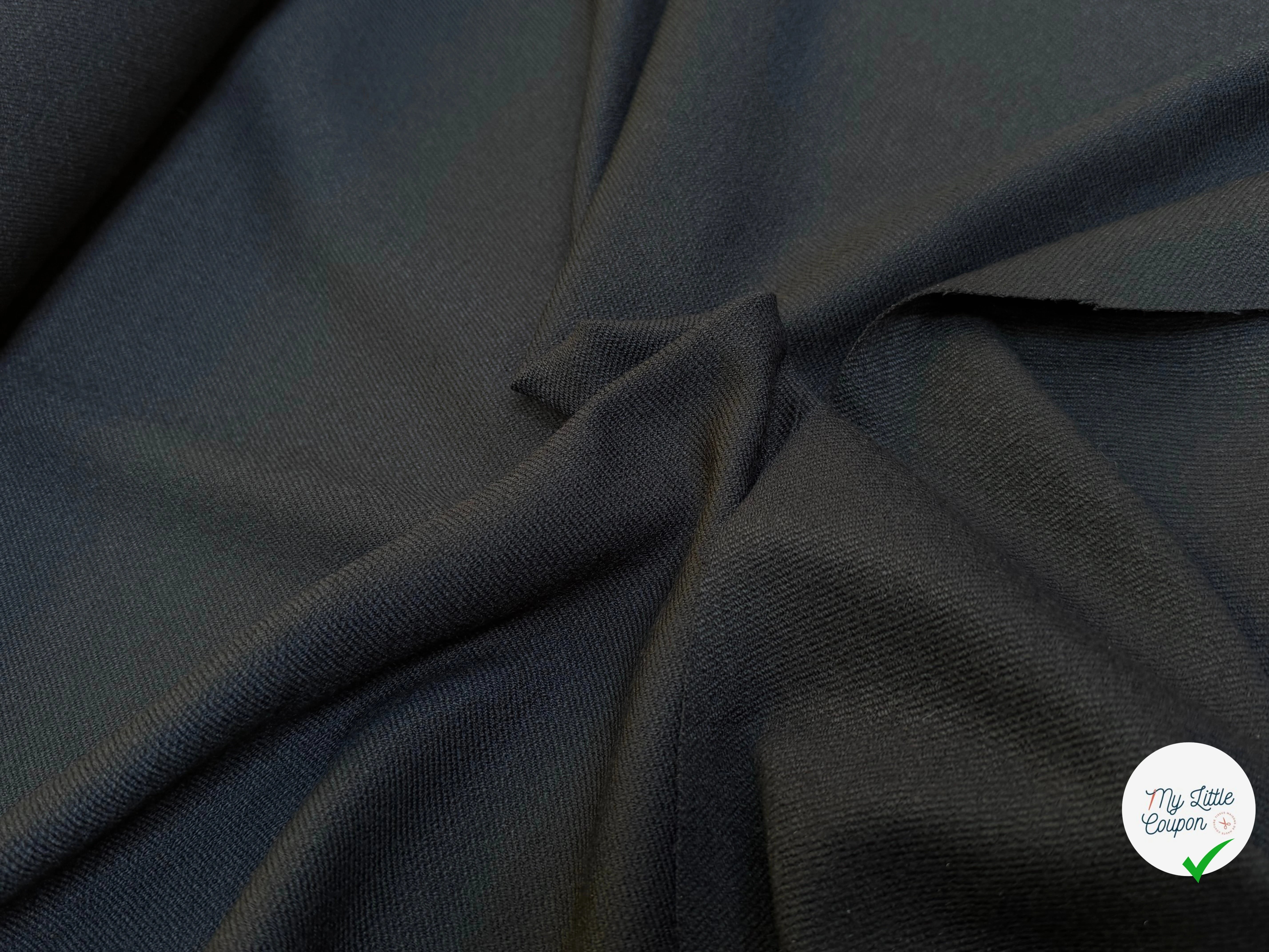 CREPE LOURD ASPECT MOUSSE NOIR 25% VISCOSE BEAU TOMBÉ - My Little Coupon