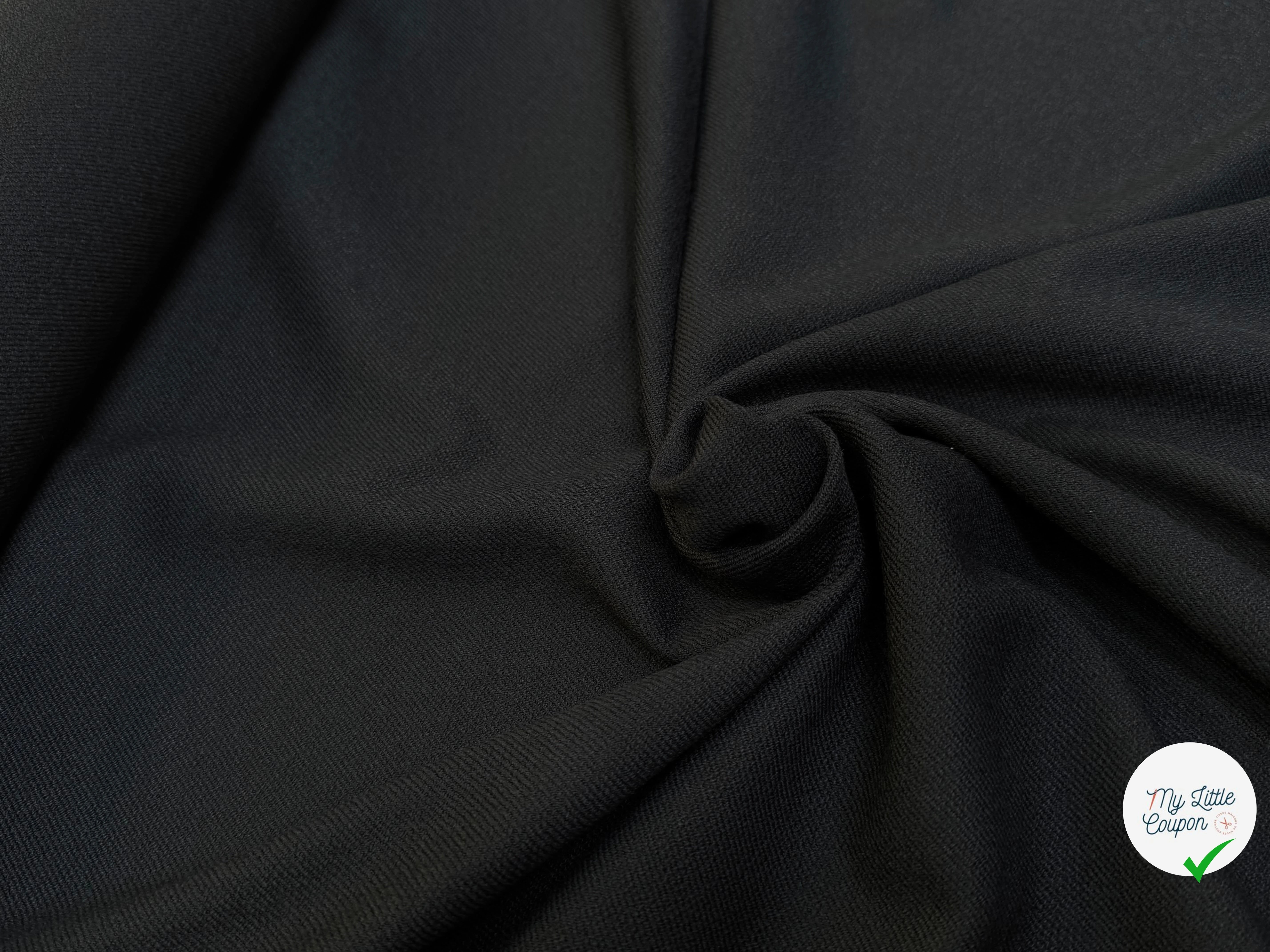 CREPE LOURD ASPECT MOUSSE NOIR 25% VISCOSE BEAU TOMBÉ - My Little Coupon