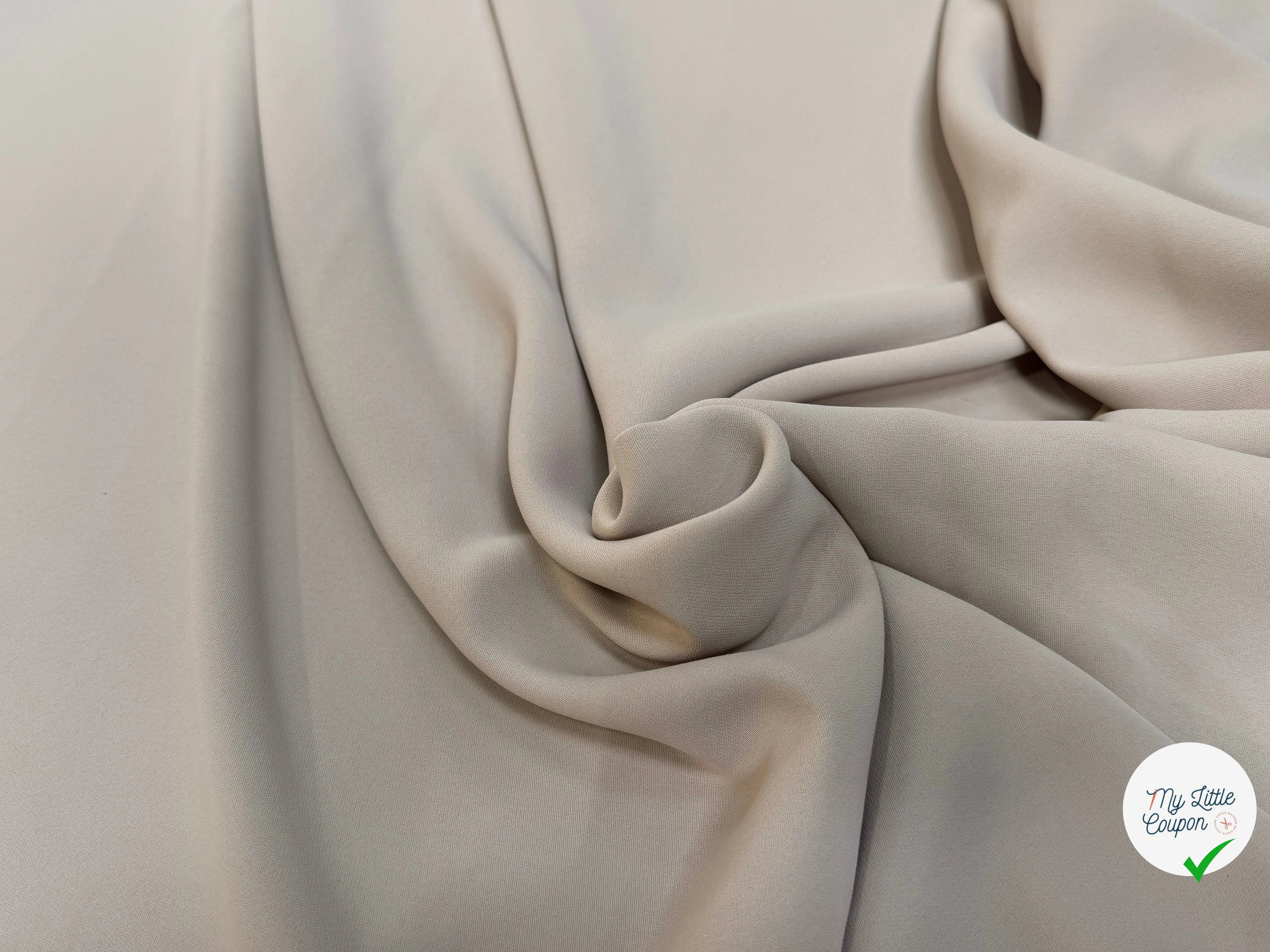 CREPE LOURD BEAU TOMBÉ BEIGE - My Little Coupon