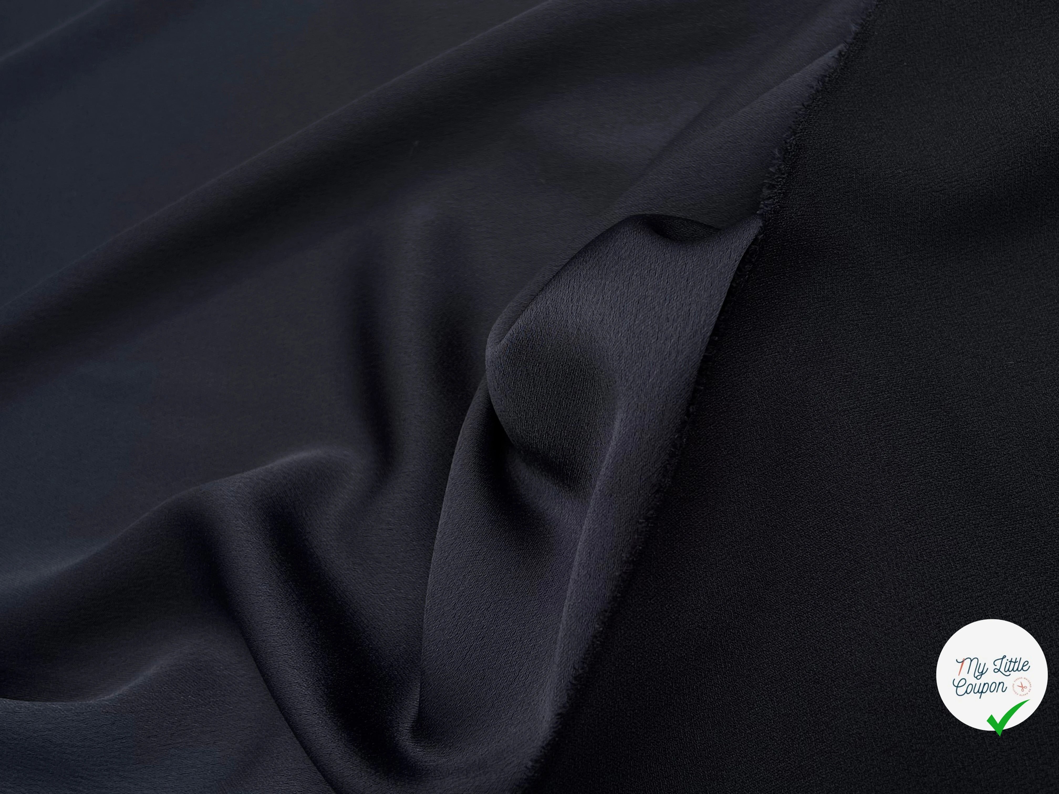 CREPE LOURD ENVERS SATIN BLEU NUIT QUALITÉ COUTURE - My Little Coupon