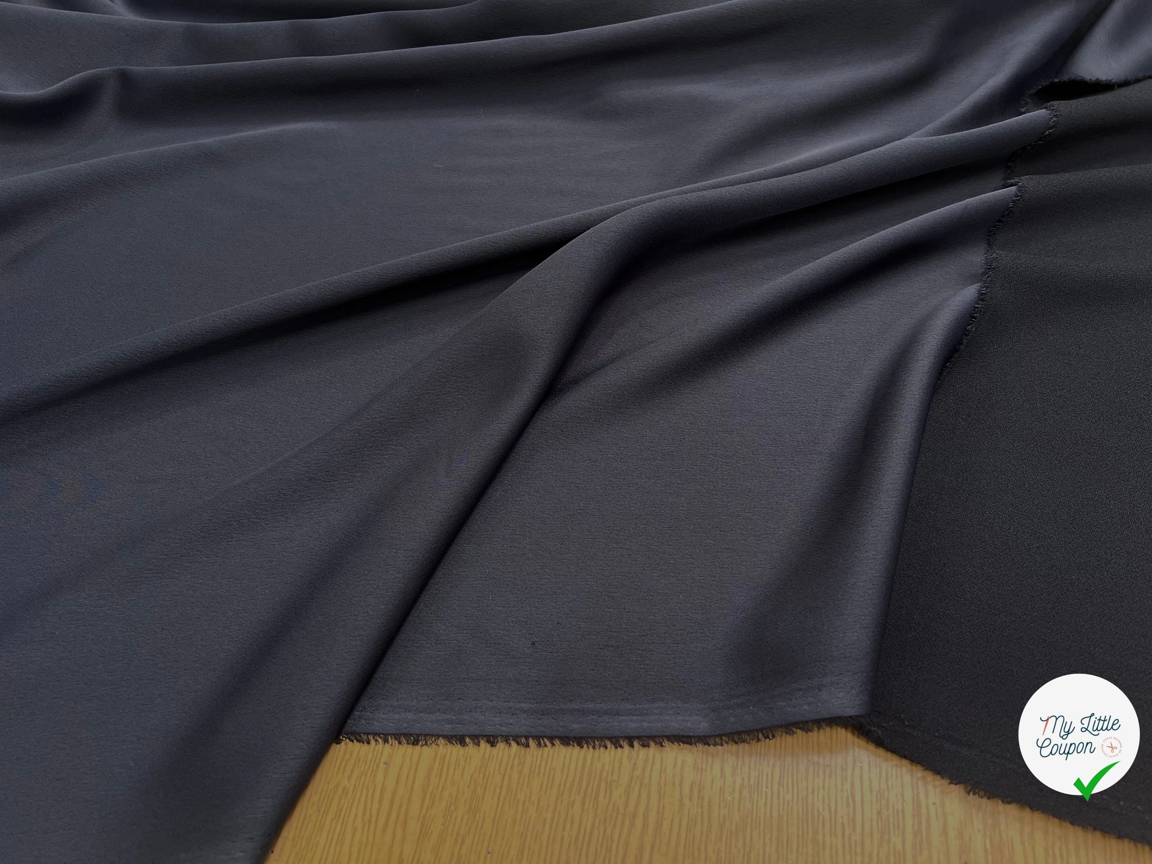 CREPE LOURD ENVERS SATIN BLEU NUIT QUALITÉ COUTURE - My Little Coupon