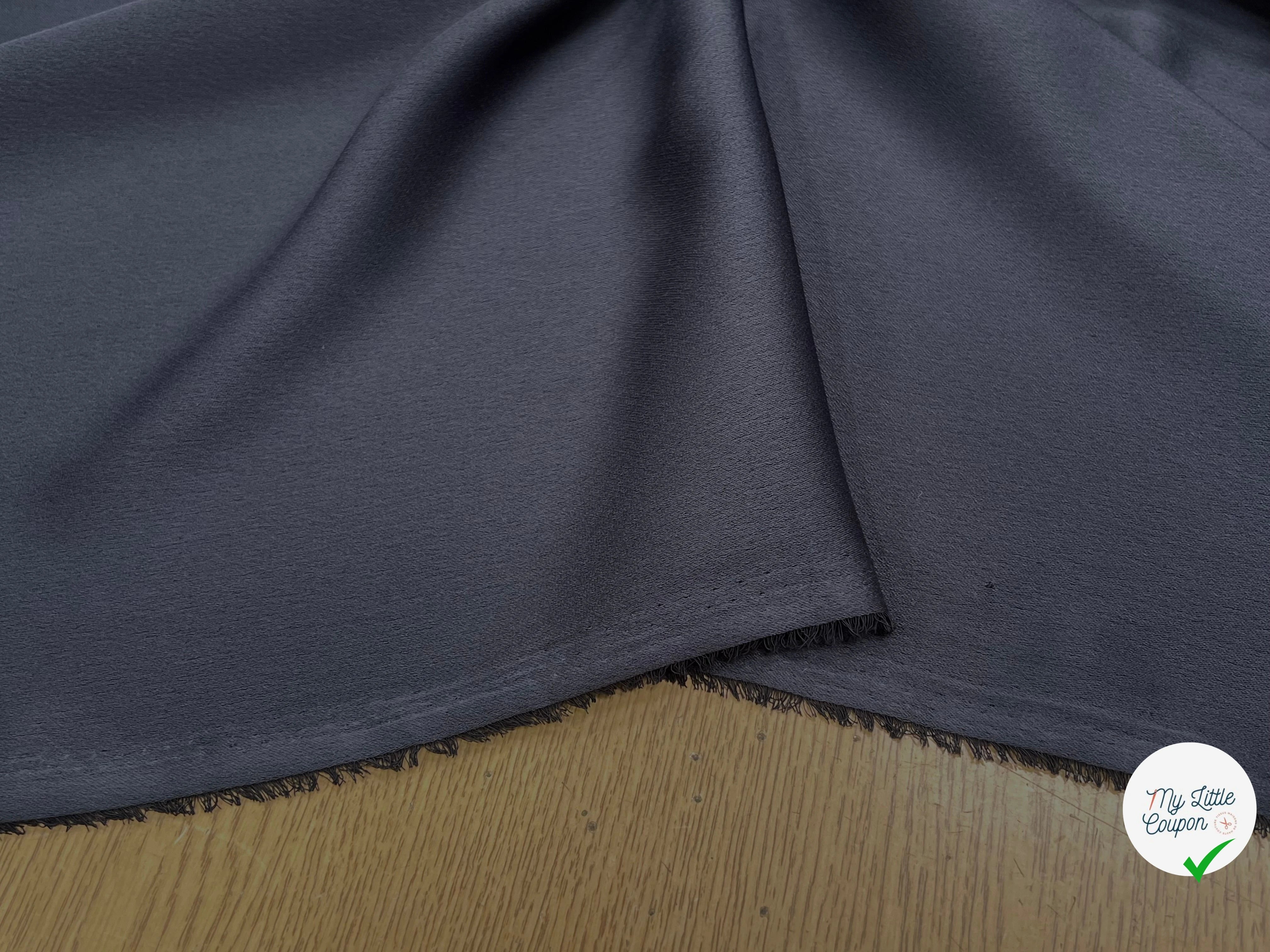 CREPE LOURD ENVERS SATIN BLEU NUIT QUALITÉ COUTURE - My Little Coupon