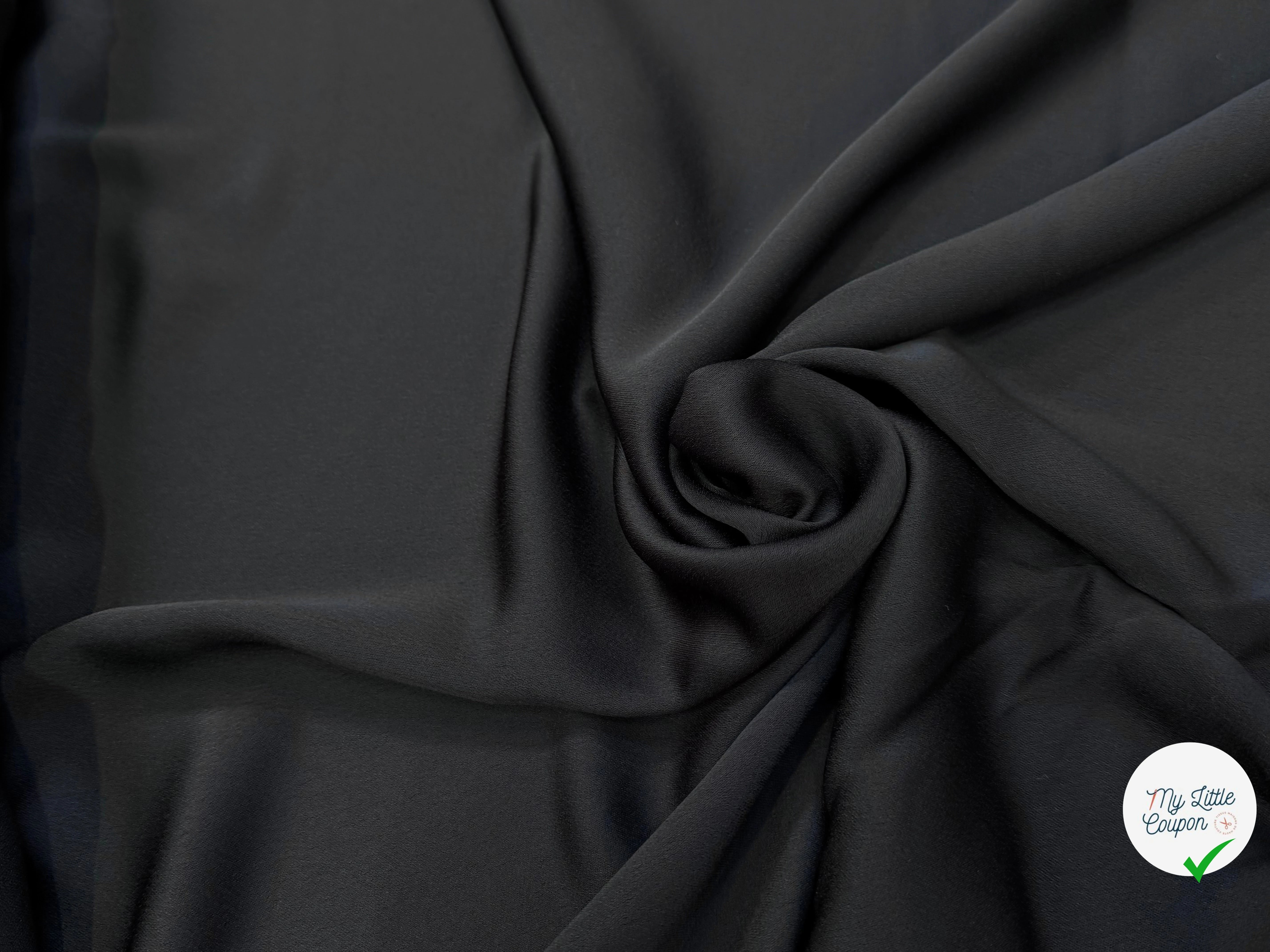 CREPE LOURD ENVERS SATIN NOIR QUALITÉ COUTURE - My Little Coupon