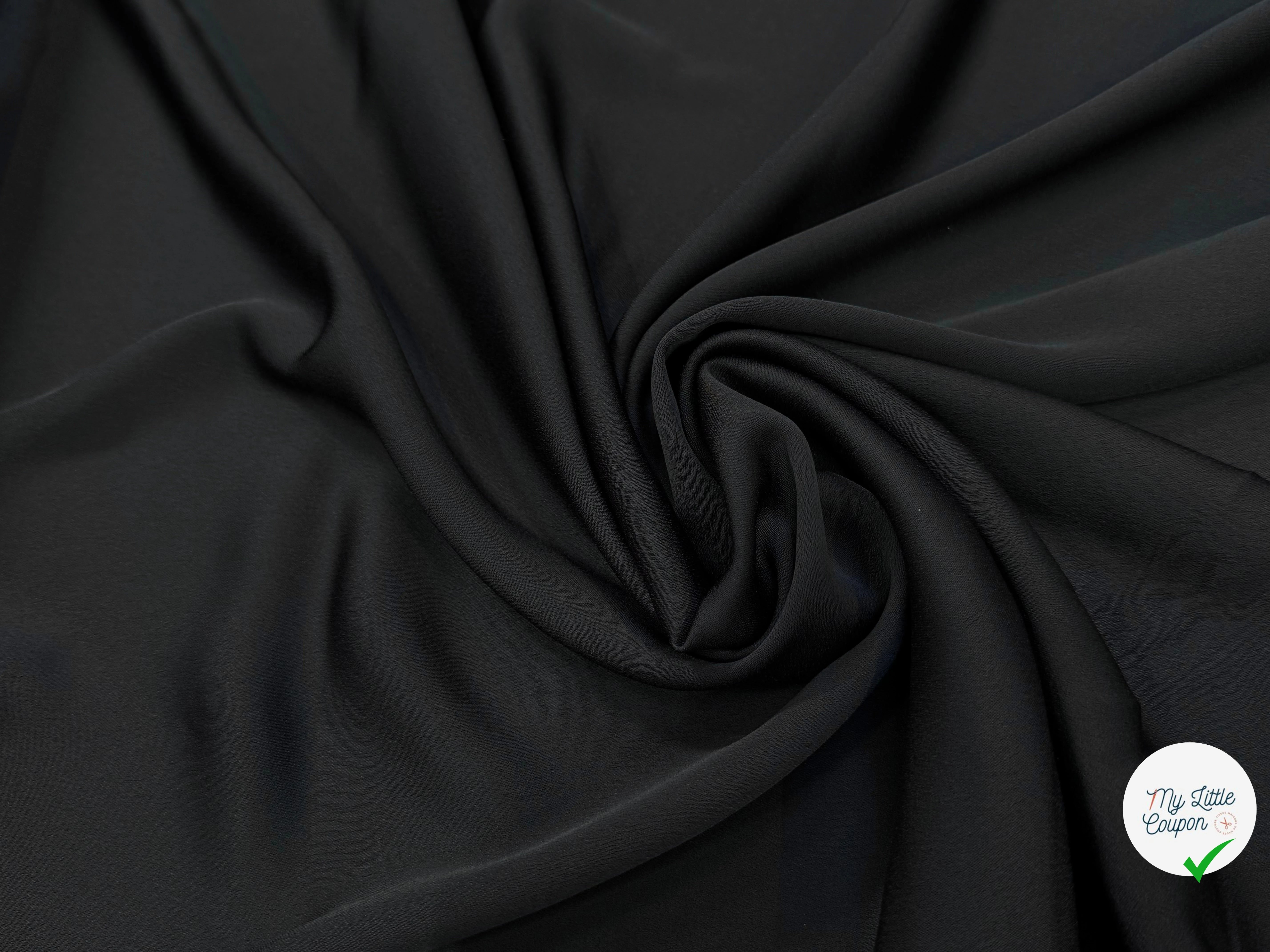 CREPE LOURD ENVERS SATIN NOIR QUALITÉ COUTURE - My Little Coupon