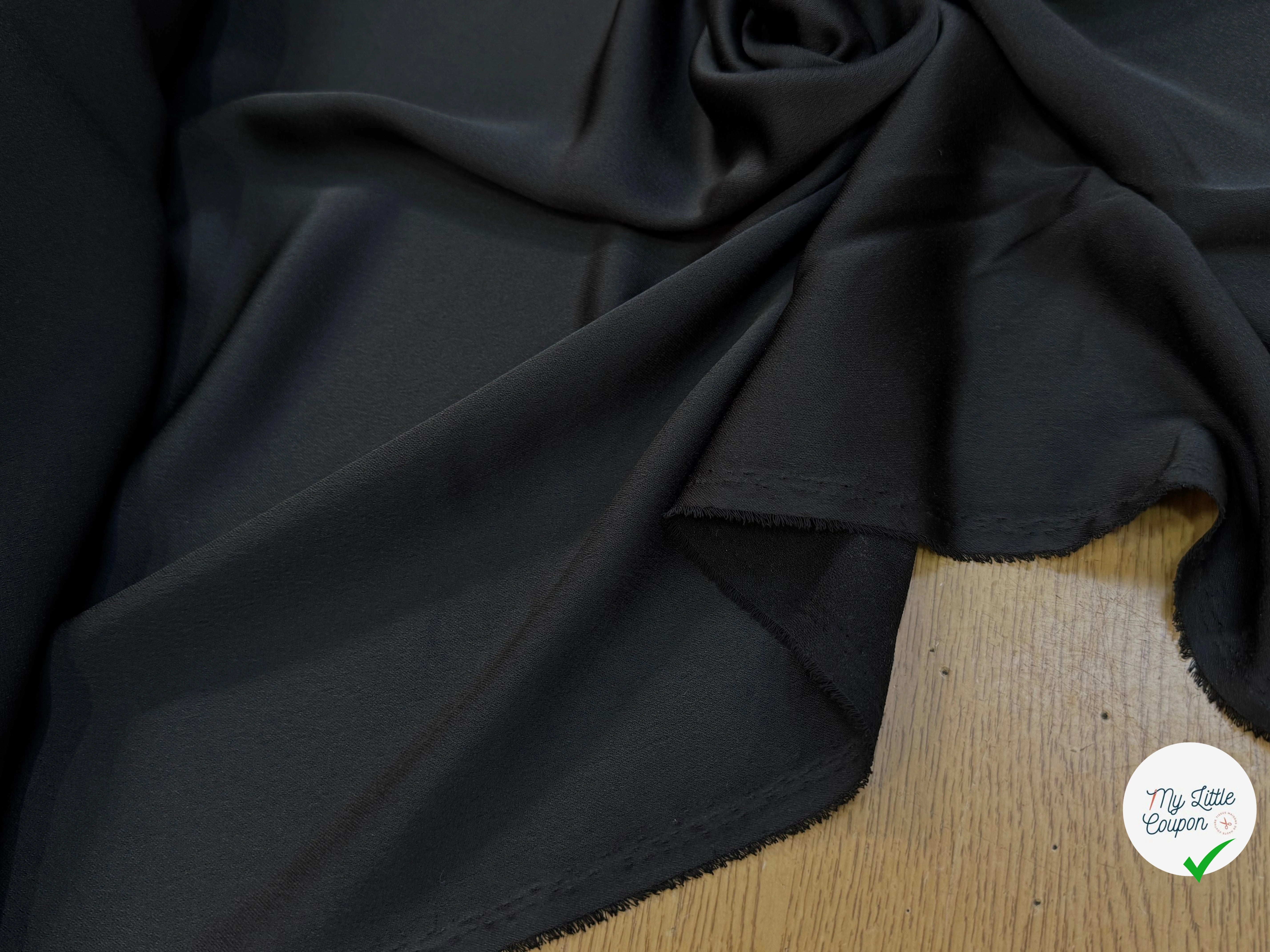 CREPE LOURD ENVERS SATIN NOIR QUALITÉ COUTURE - My Little Coupon