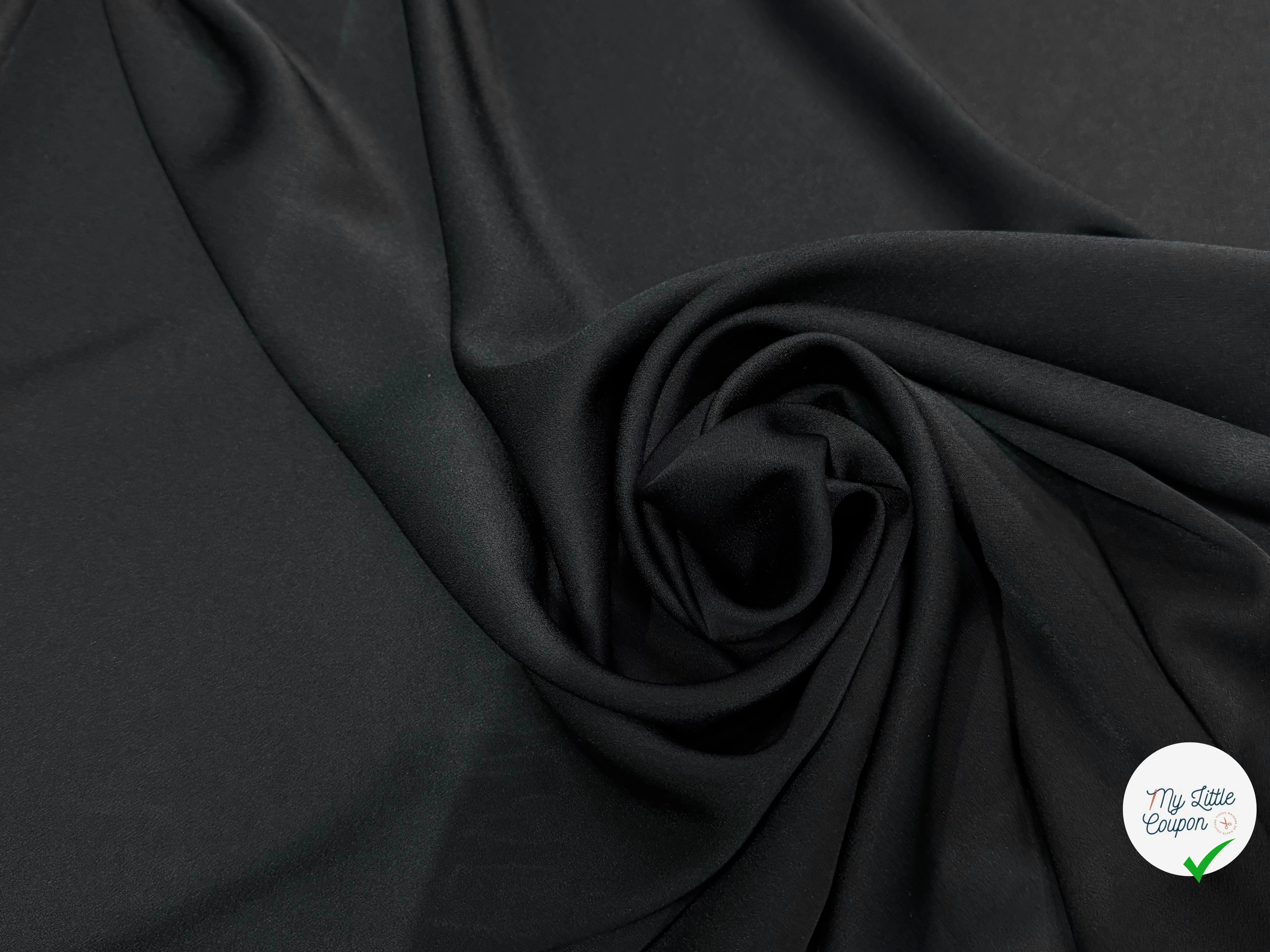 CREPE LOURD ENVERS SATIN SUBLIME TOMBÉ NOIR - My Little Coupon