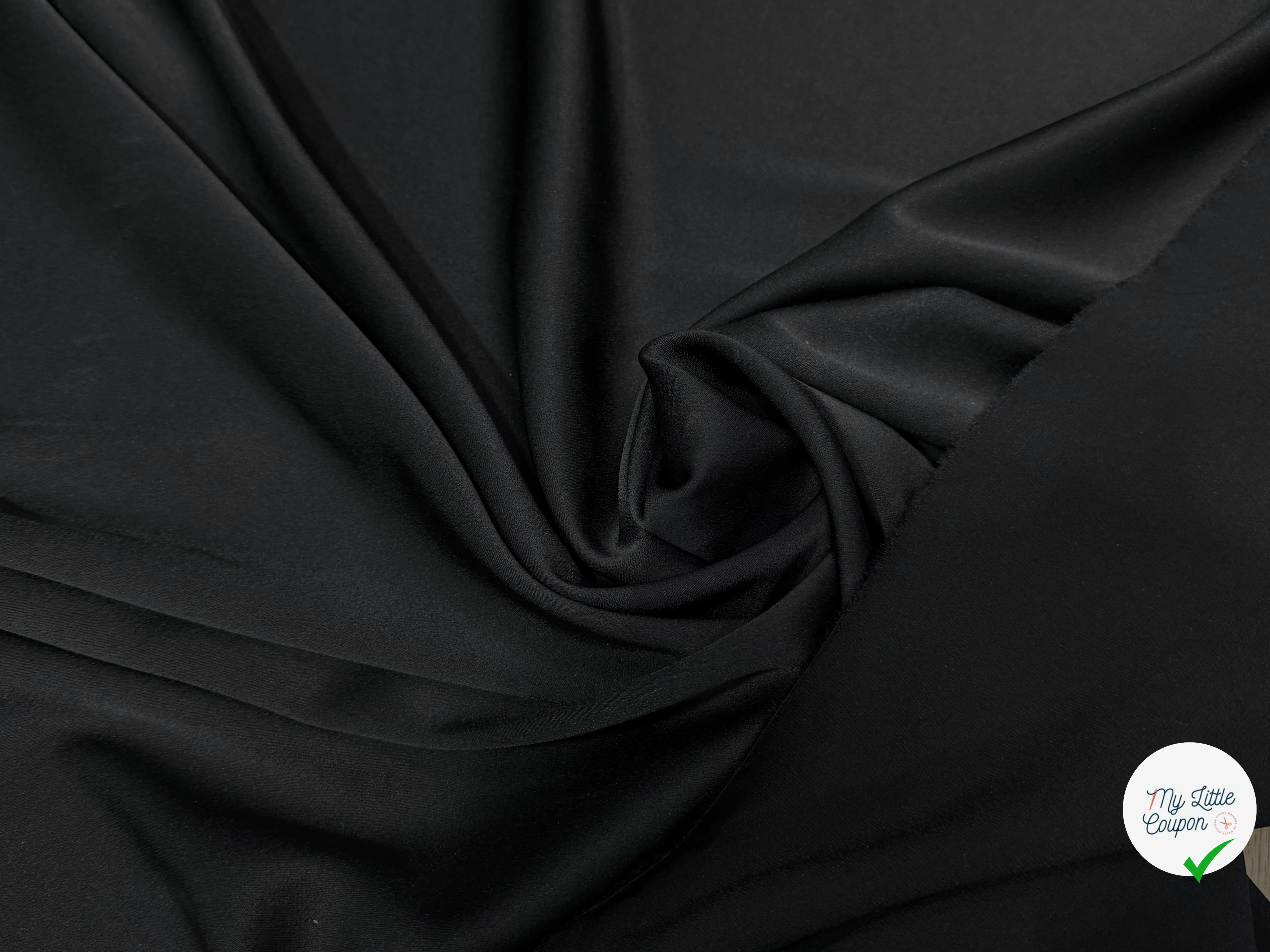 CREPE LOURD ENVERS SATIN SUBLIME TOMBÉ NOIR - My Little Coupon