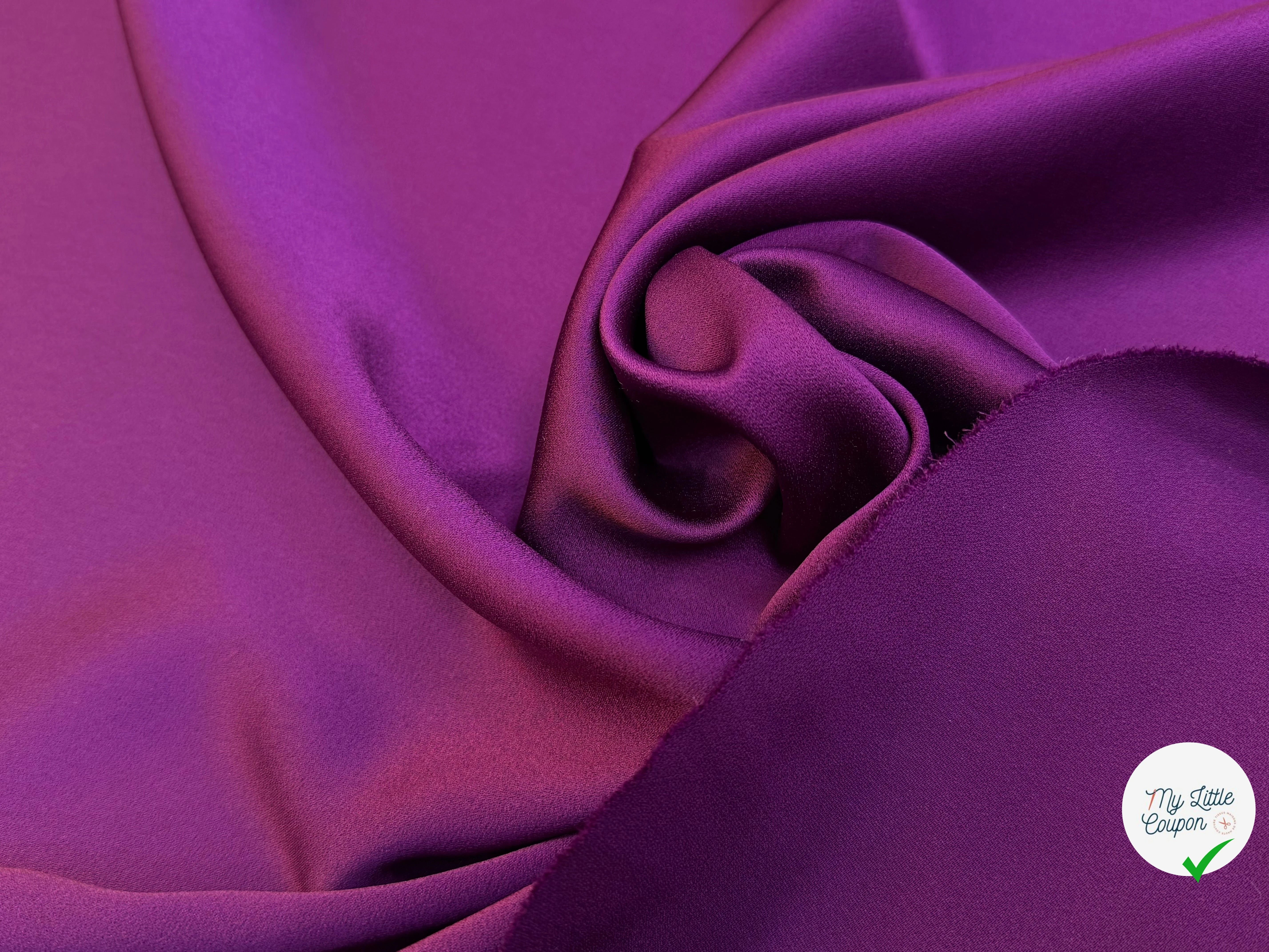 CREPE LOURD ENVERS SATIN ULTRA BEAU VIOLET QUALITÉ COUTURE - My Little Coupon