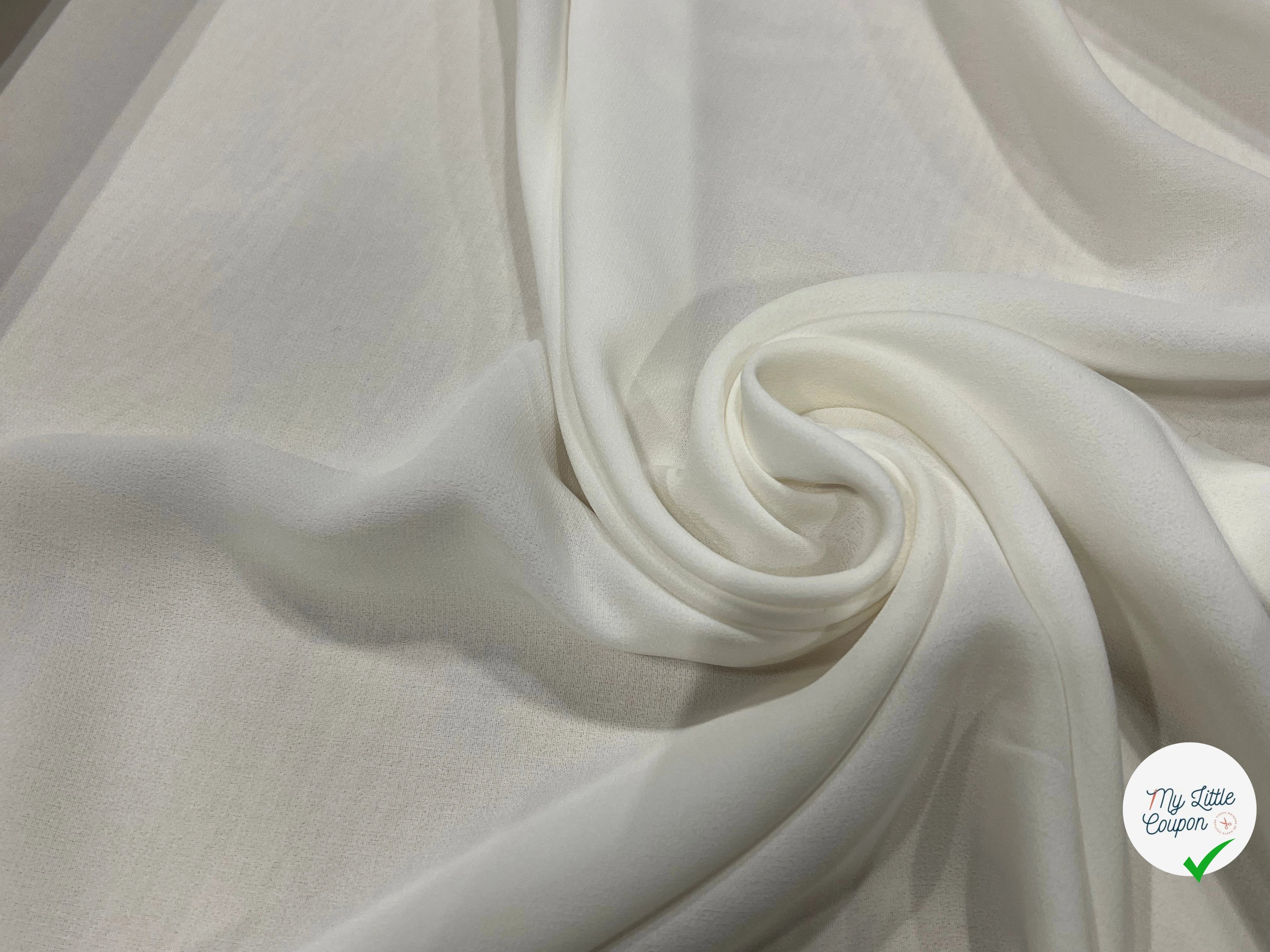CREPE LOURD FLUIDE STRETCH BLANC LÉGÈREMENT CASSÉ 140CM - My Little Coupon