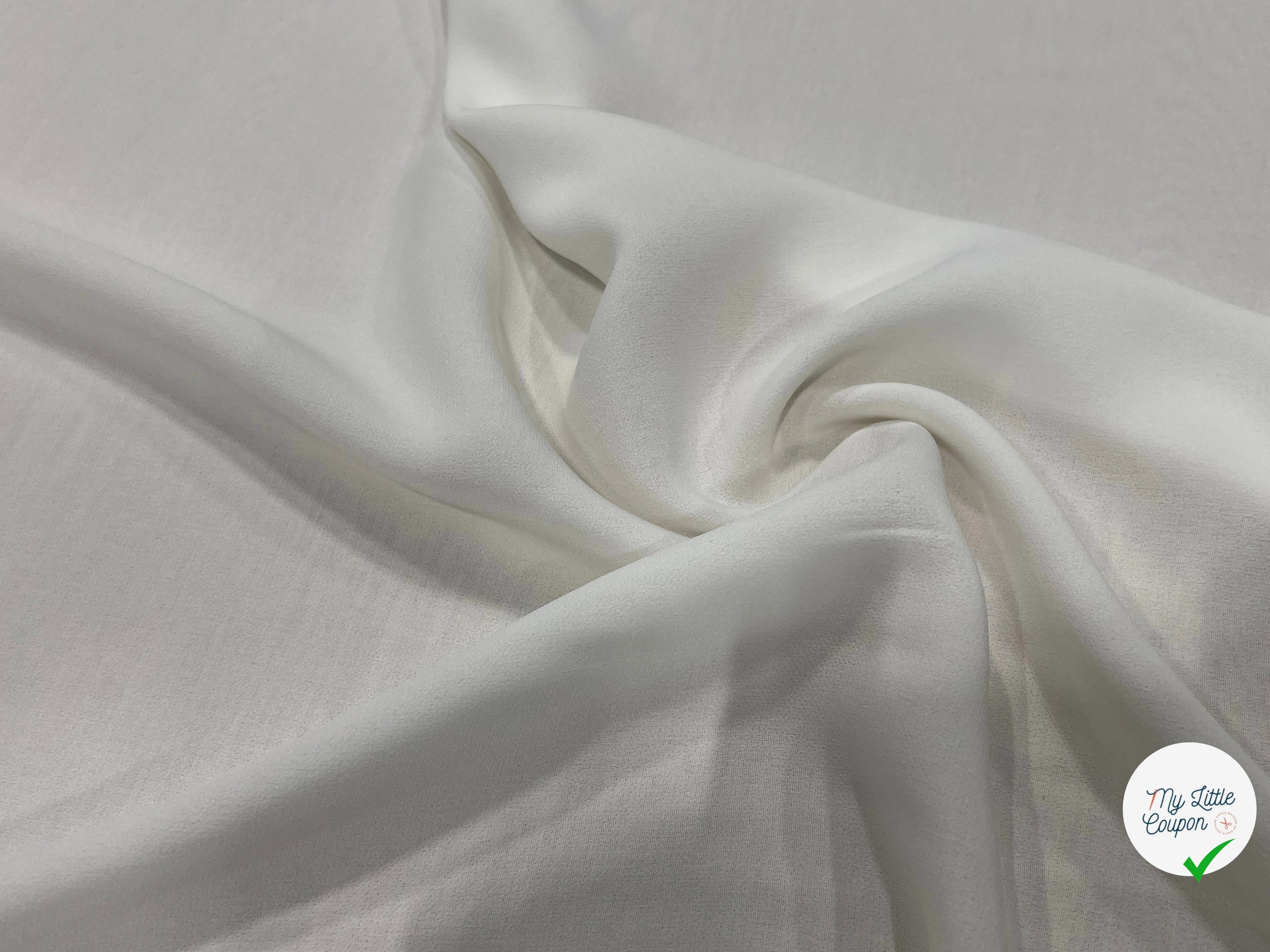 CREPE LOURD FLUIDE STRETCH BLANC LÉGÈREMENT CASSÉ 140CM - My Little Coupon