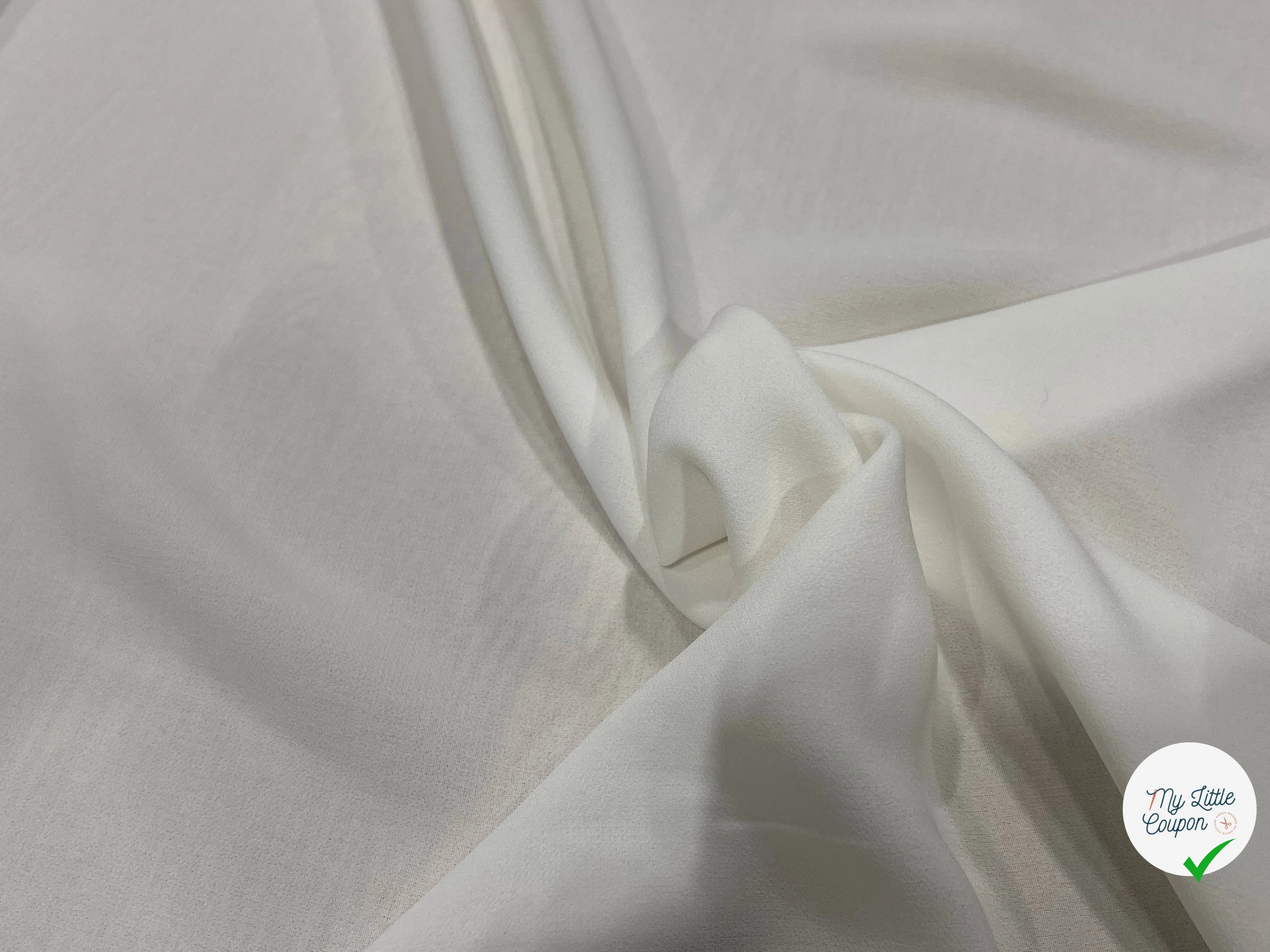CREPE LOURD FLUIDE STRETCH BLANC LÉGÈREMENT CASSÉ 140CM - My Little Coupon