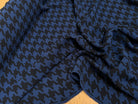CREPE LOURD IMPRIMÉ PIED DE COQ BLEU ET NOIR - My Little Coupon
