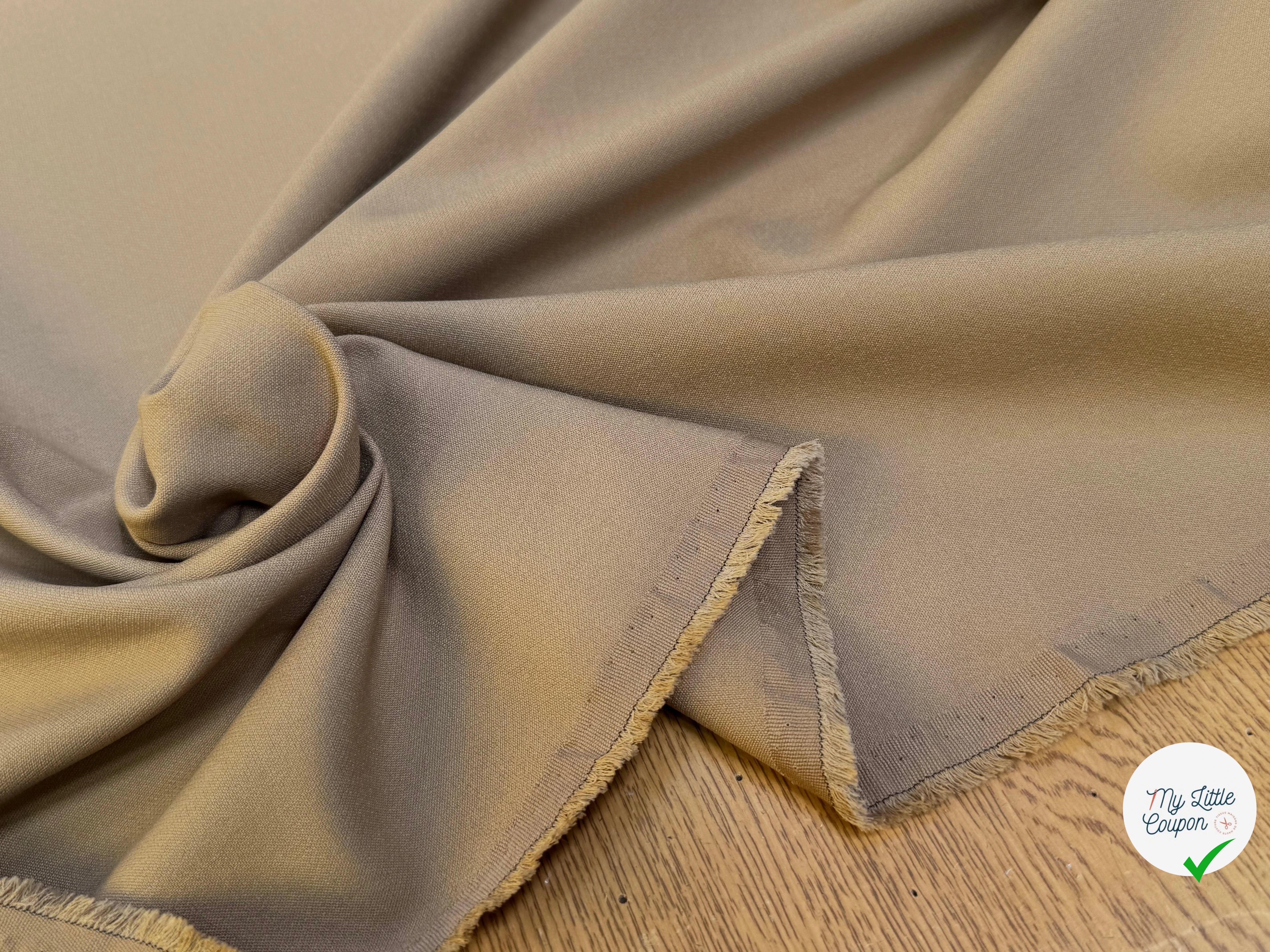 CREPE LOURD JAPAN 62% ACETATE STRETCH TAUPE - My Little Coupon