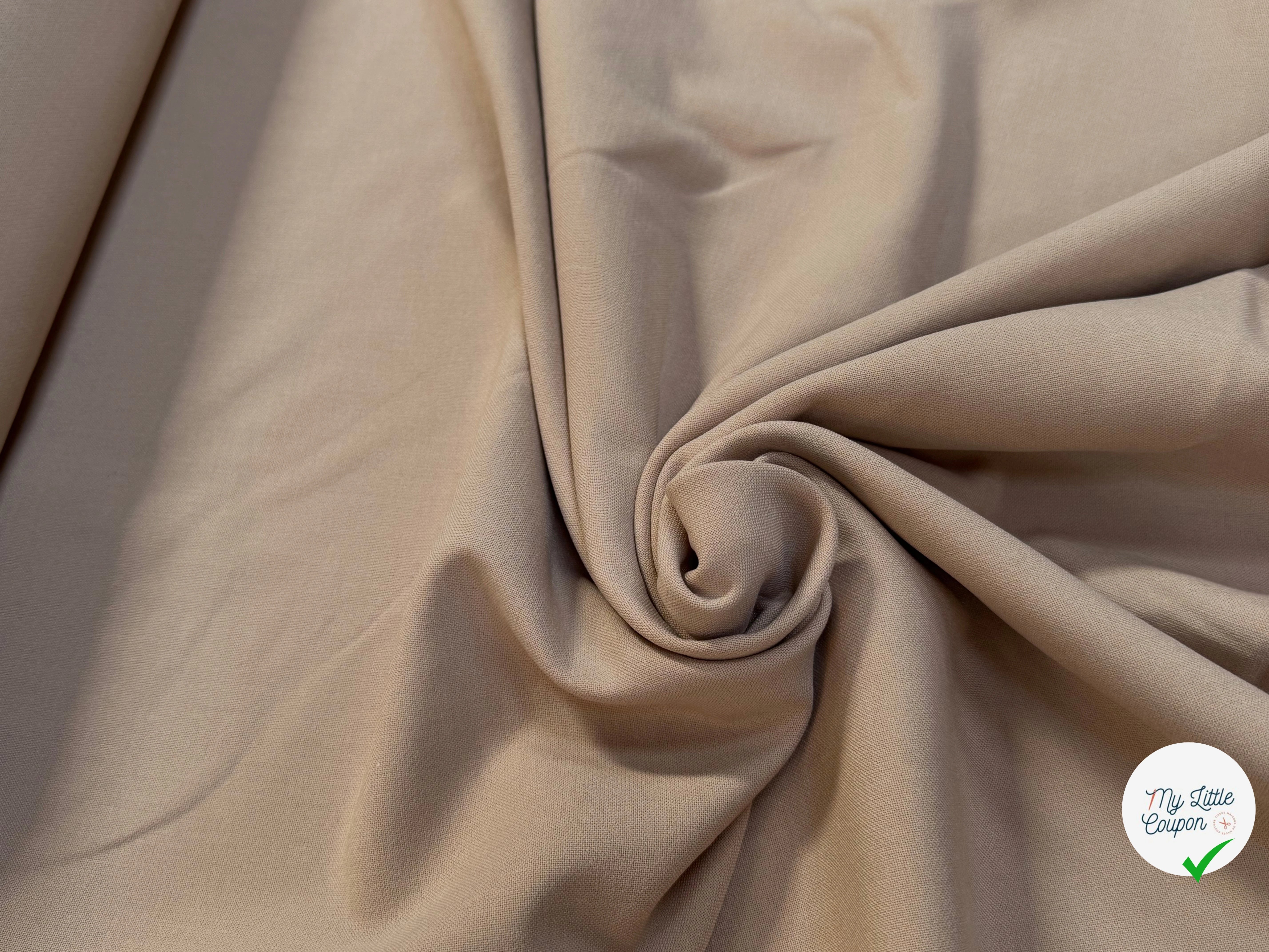 CREPE LOURD JAPAN CAFÉ AU LAIT 62% ACETATE CHIC TENUE - My Little Coupon