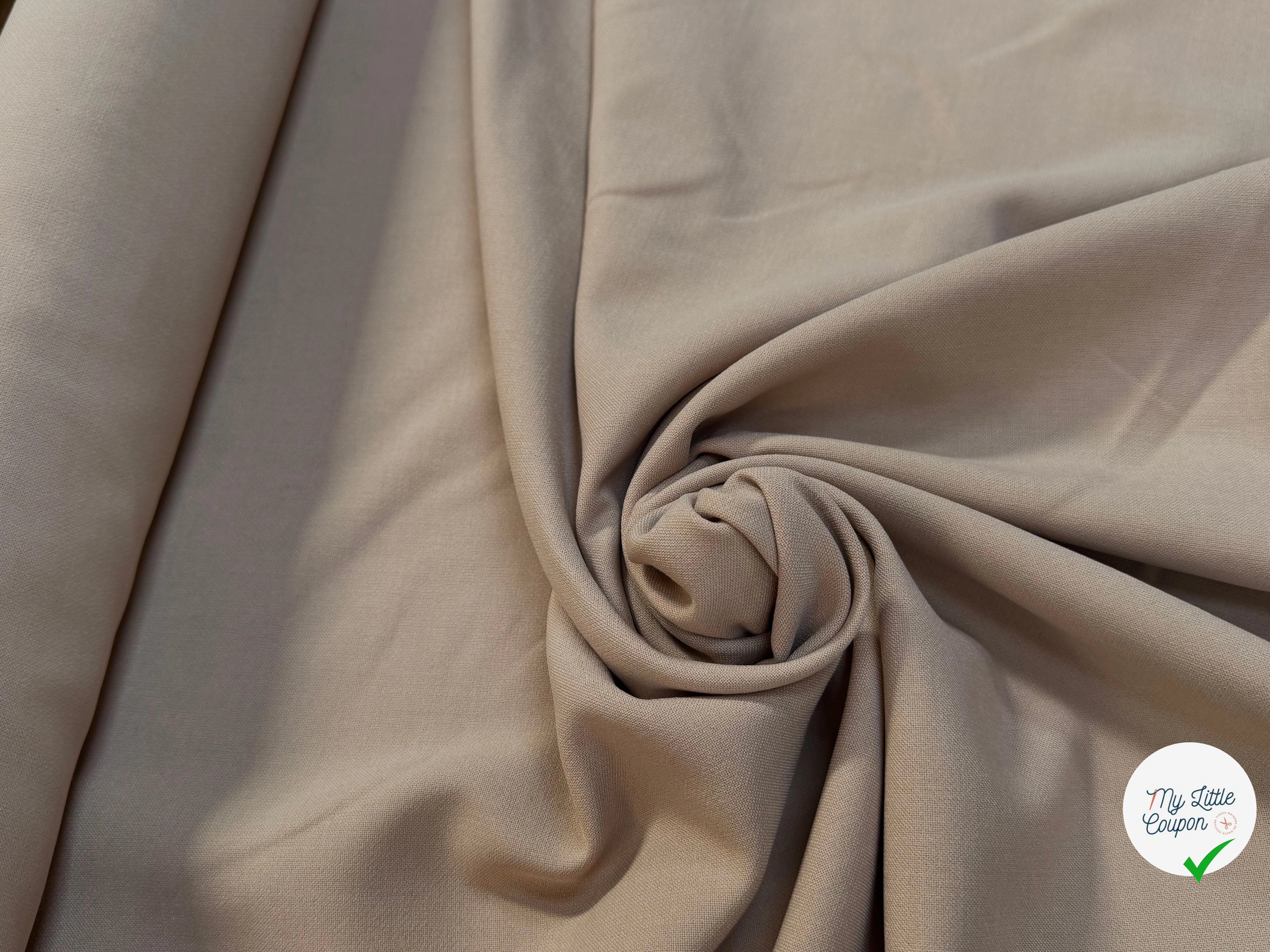 CREPE LOURD JAPAN CAFÉ AU LAIT 62% ACETATE CHIC TENUE - My Little Coupon