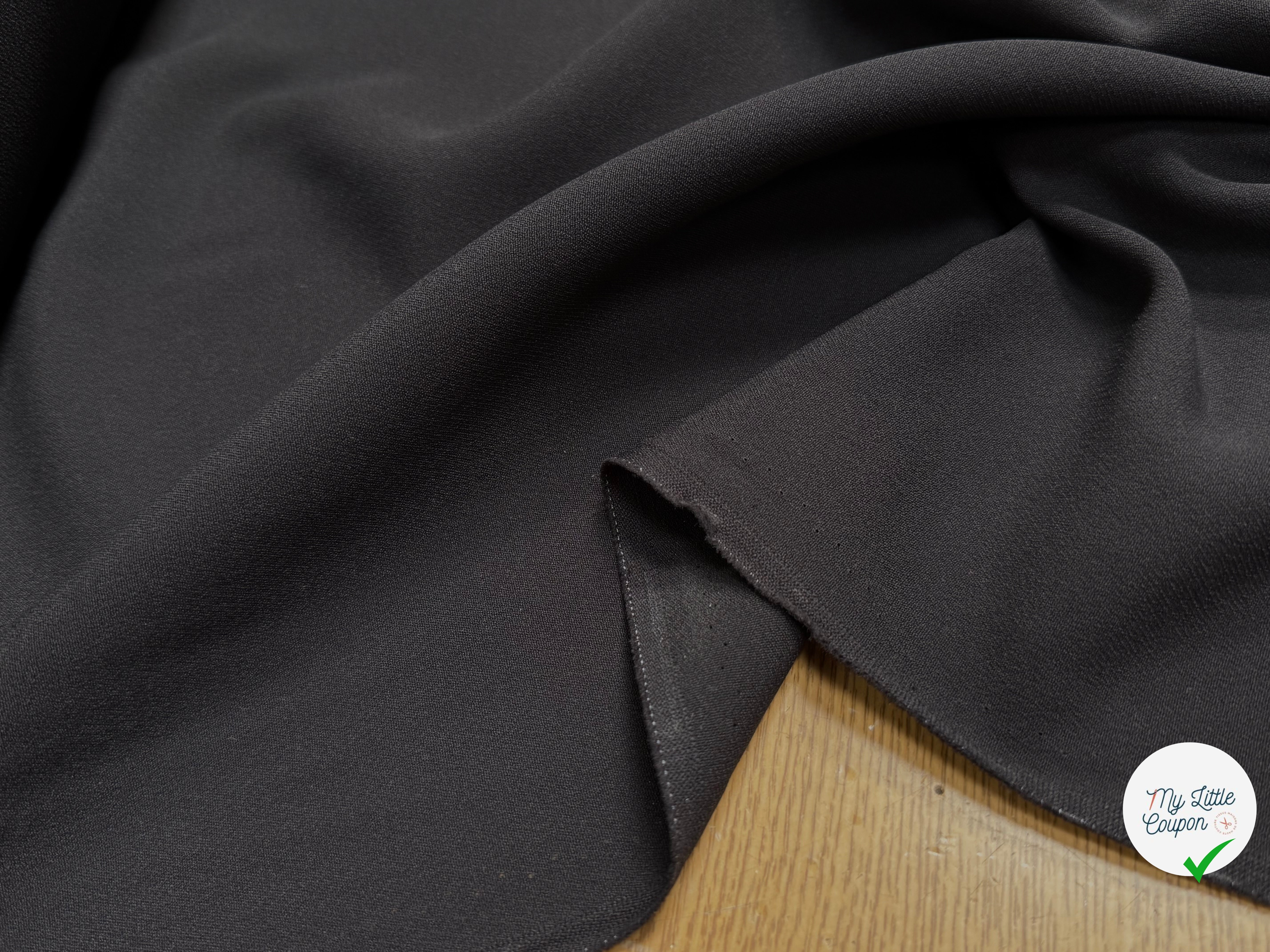 CREPE LOURD JAPON ACETATE VISCOSE CHOCO - My Little Coupon