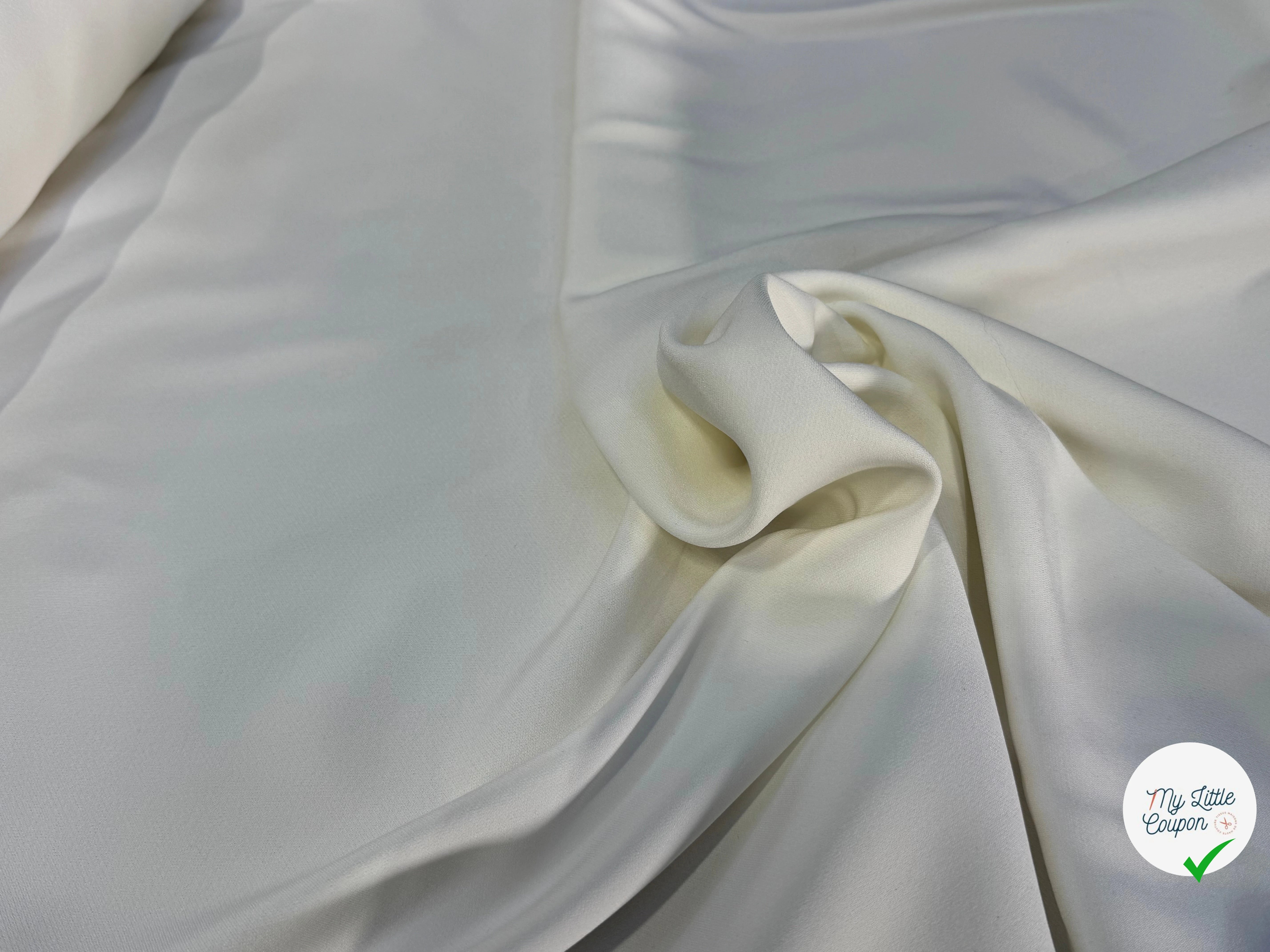 CREPE LOURD JAPONAIS BLANC CASSÉ STRETCH - My Little Coupon
