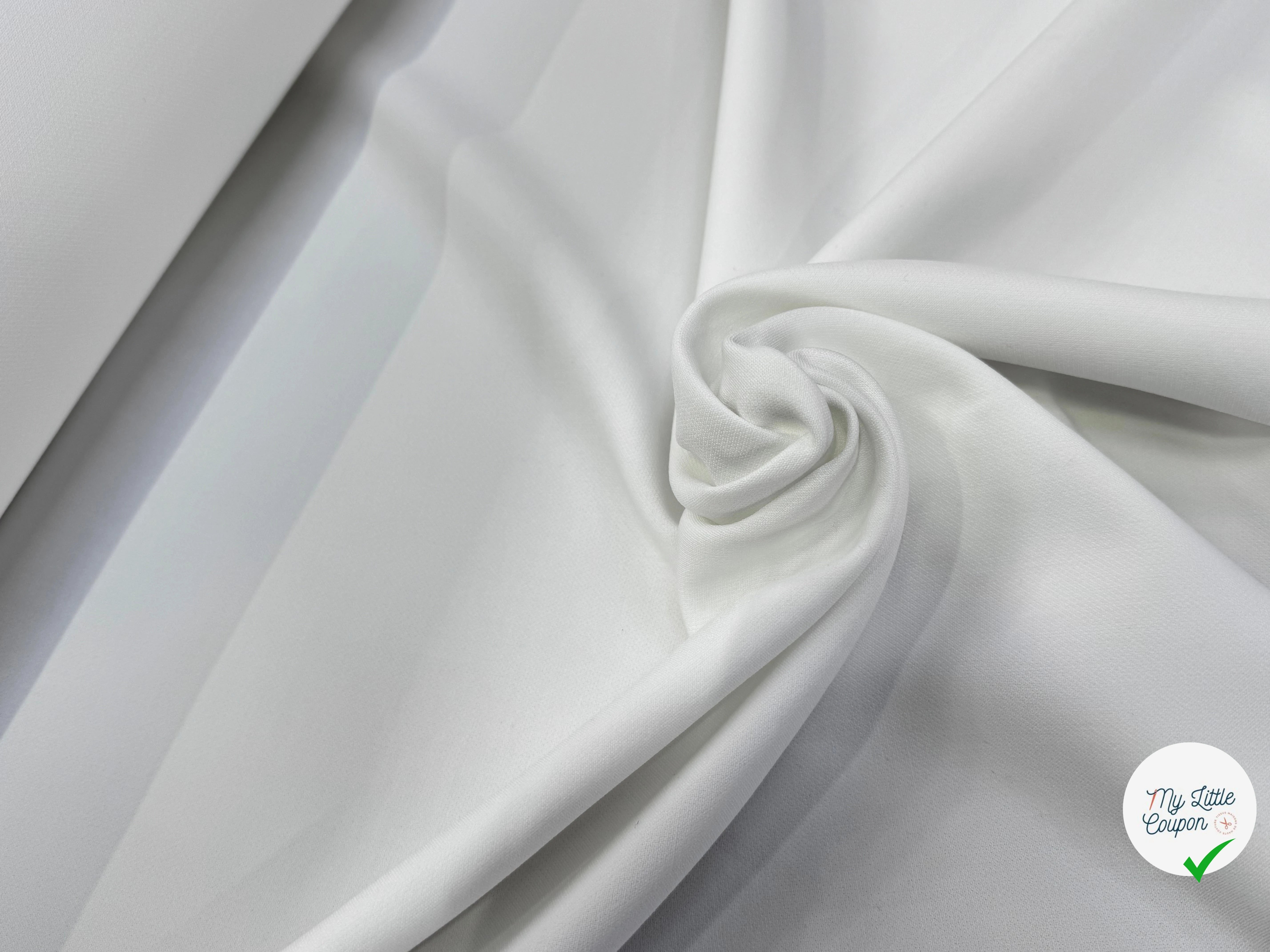 CREPE LOURD JAPONAIS BLANC STRETCH - My Little Coupon