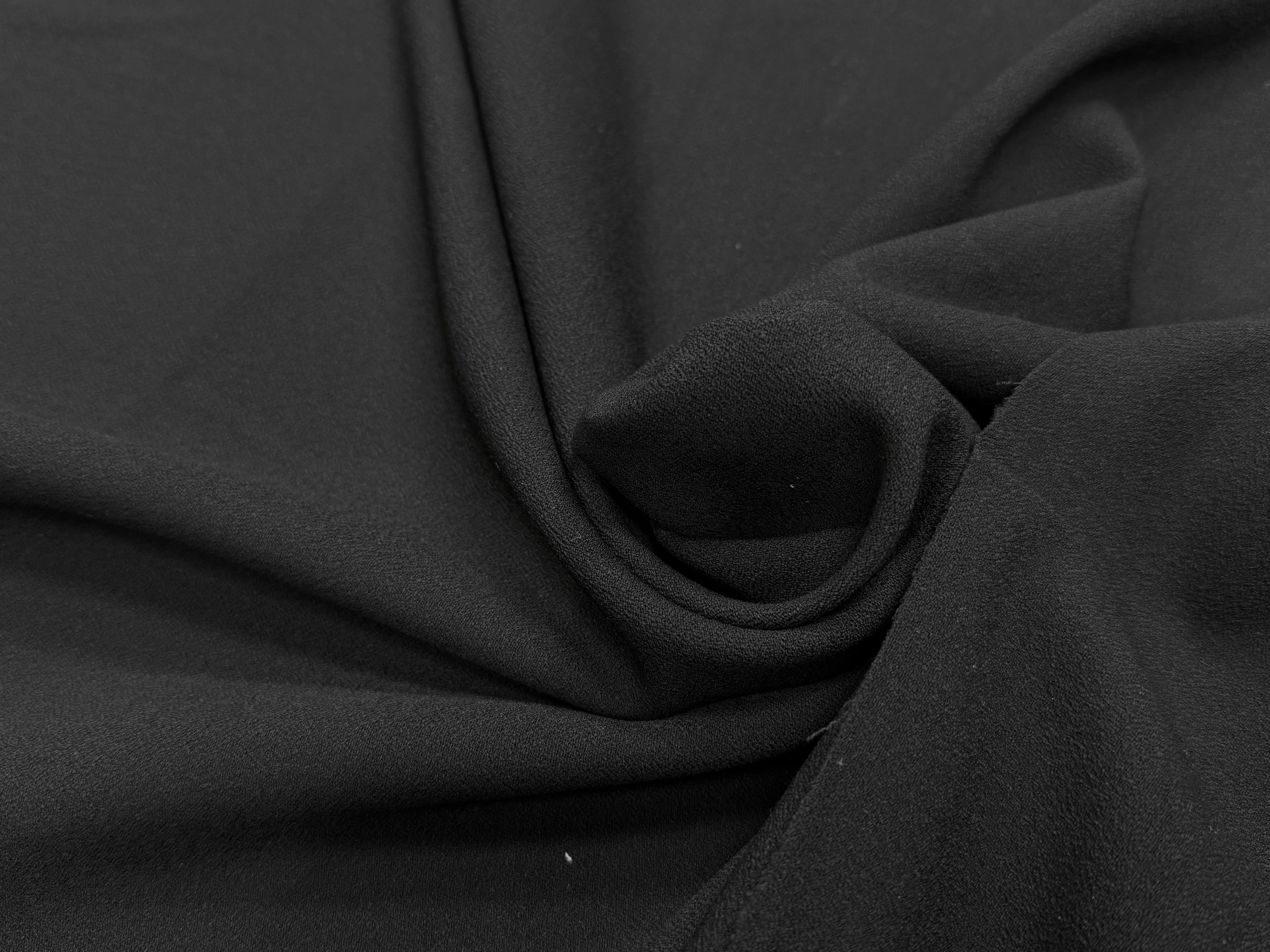 CREPE LOURD MOUSSE POLYVISCOSE STRETCH NOIR SUBLIME - My Little Coupon
