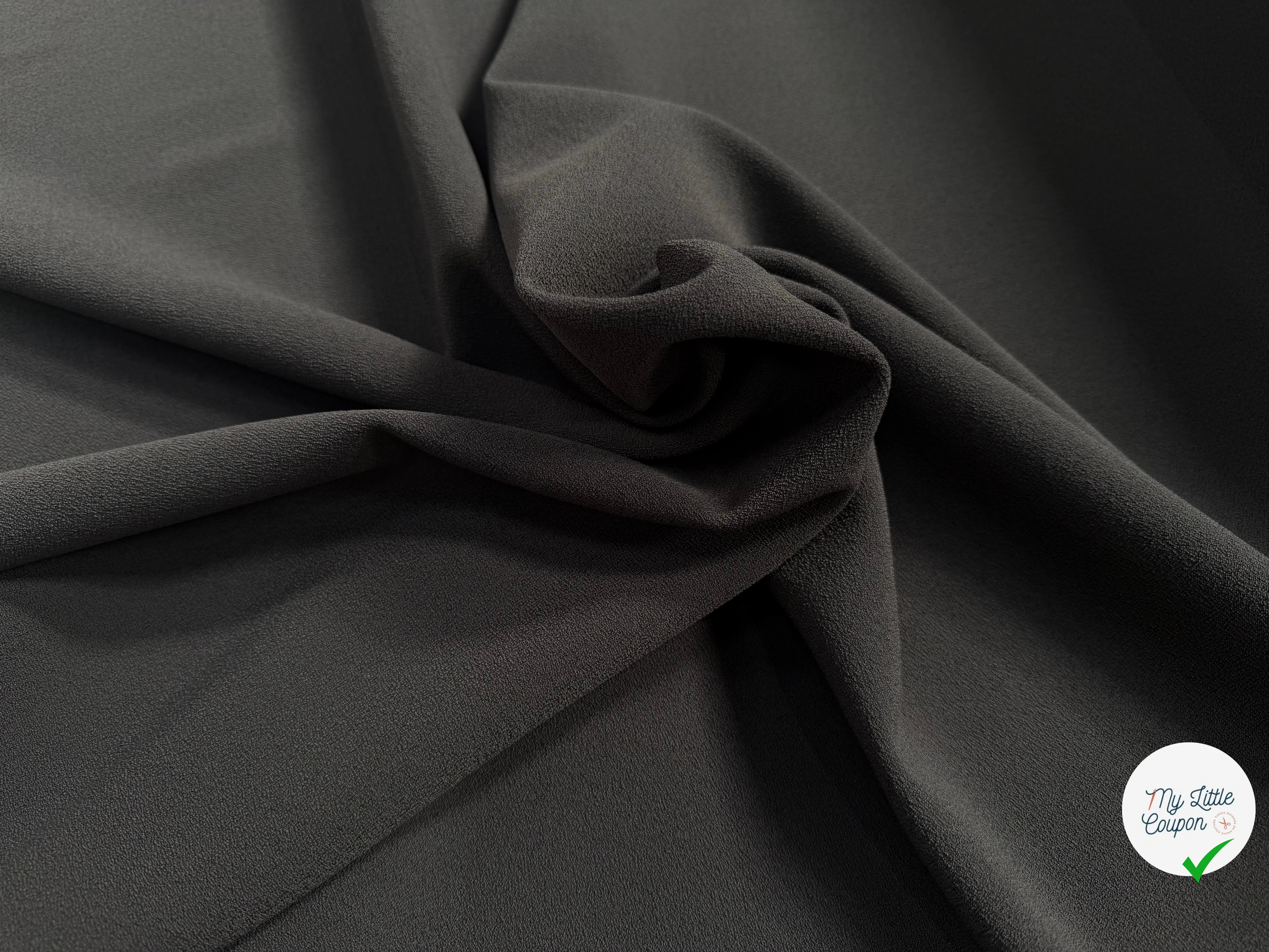 CREPE LOURD MOUSSE POLYVISOSE STRETCH KAKI GRIS SUBLIME - My Little Coupon