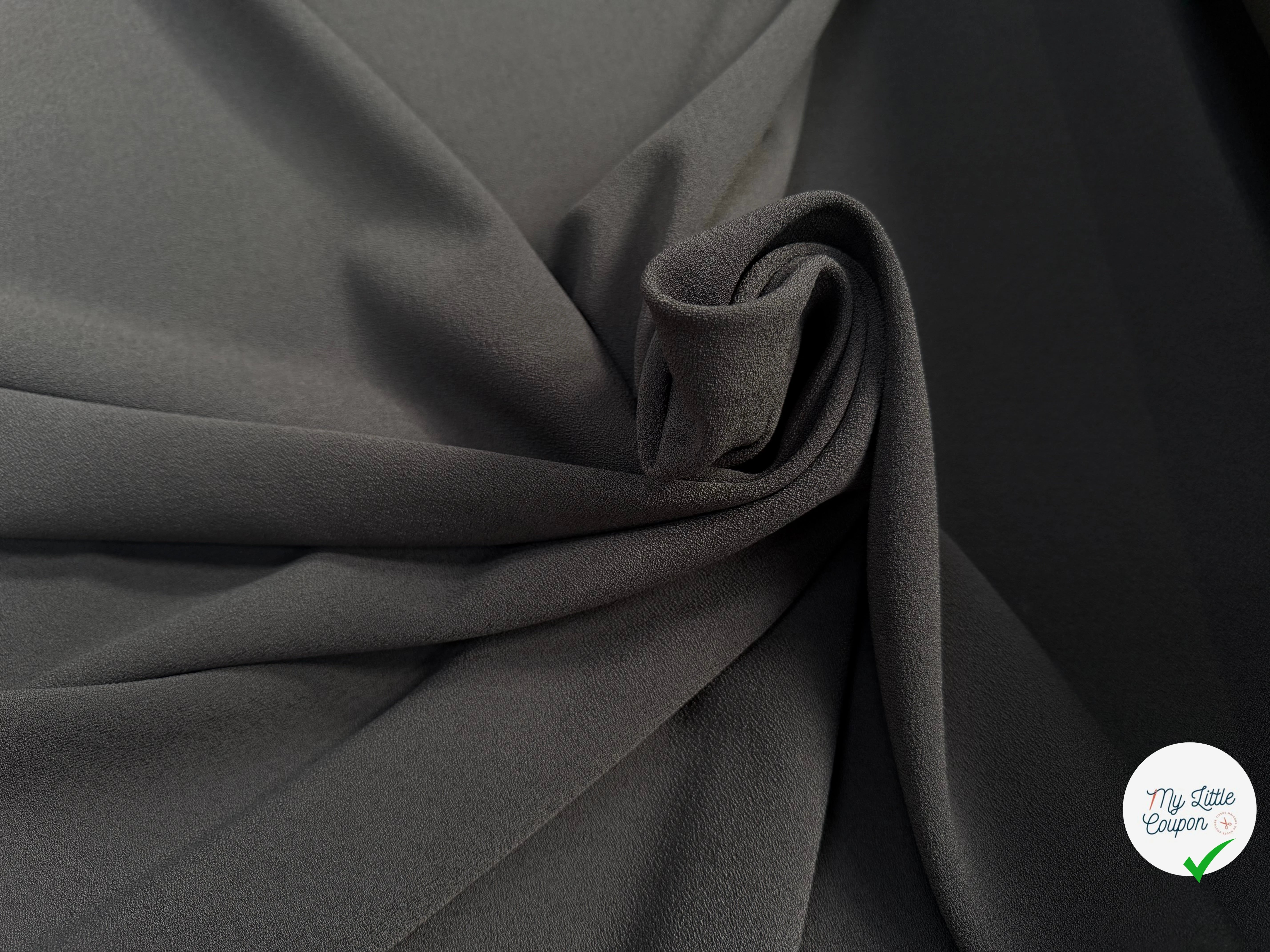 CREPE LOURD MOUSSE POLYVISOSE STRETCH KAKI GRIS SUBLIME - My Little Coupon