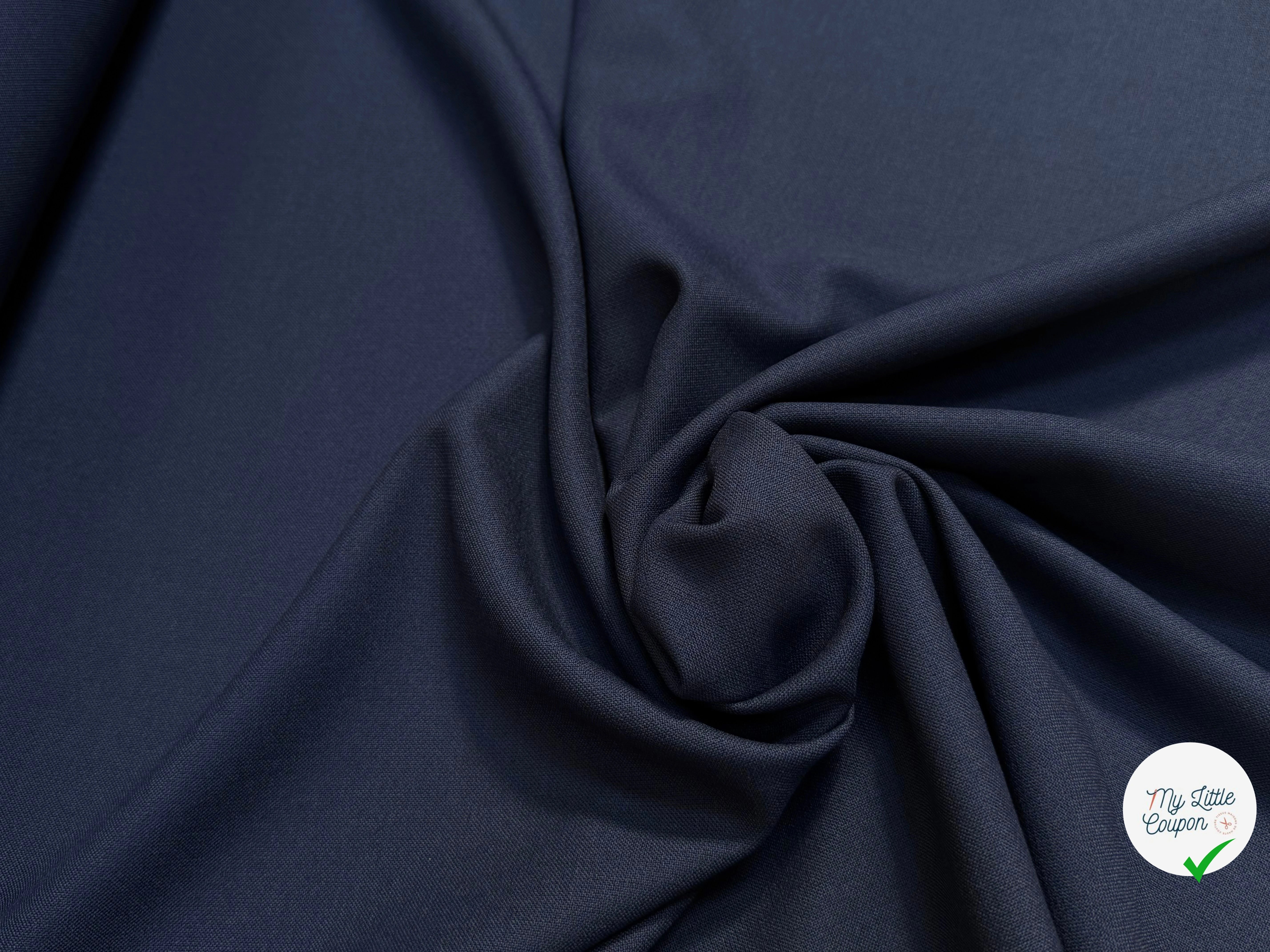 CREPE LOURD POLYVISCOSE JAPAN STRETCH NAVY 29% VISCOSE - My Little Coupon
