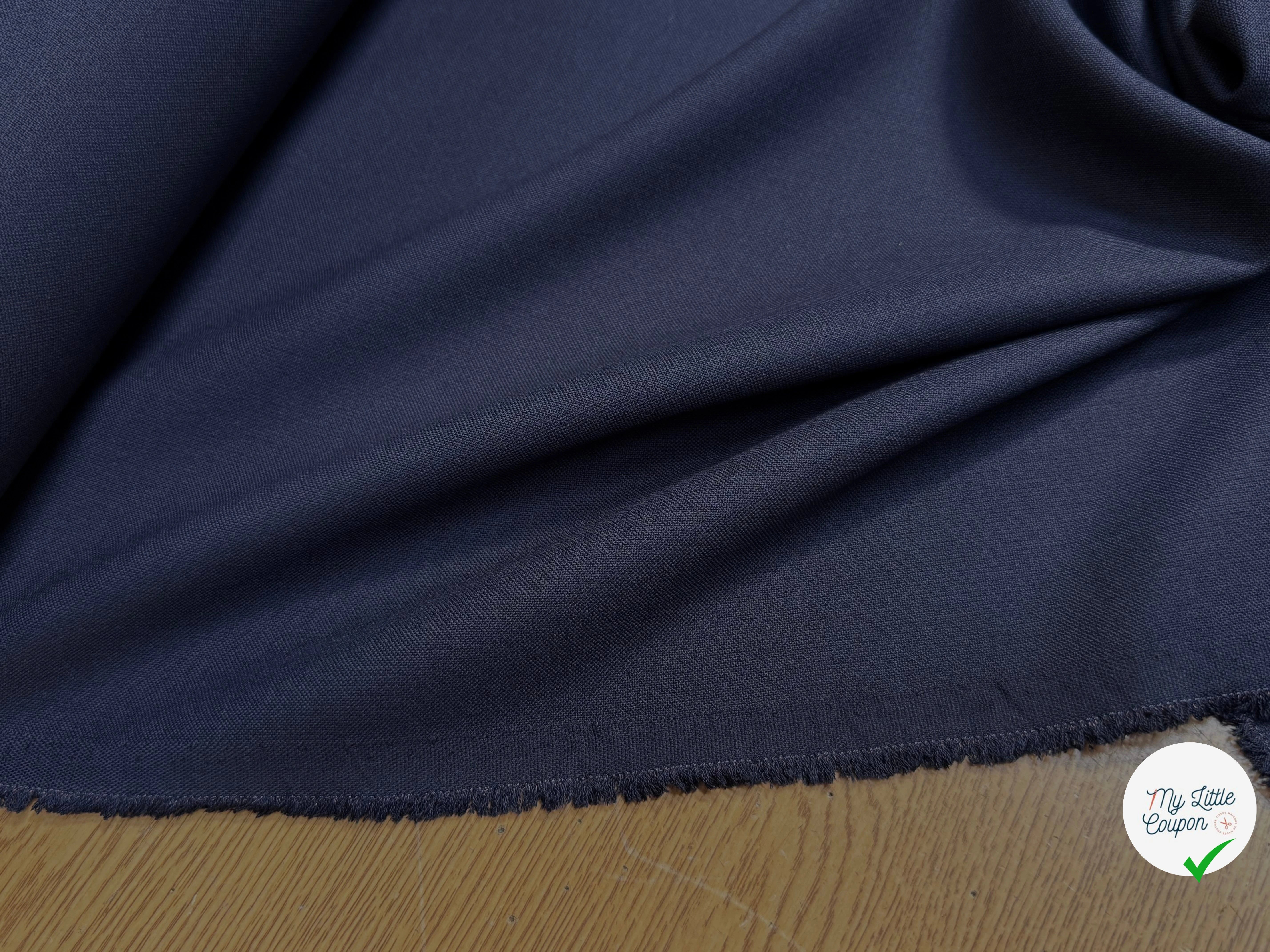 CREPE LOURD POLYVISCOSE JAPAN STRETCH NAVY 29% VISCOSE - My Little Coupon