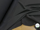 Tissu crêpe lourd polyviscose laine noir - vue de la matière