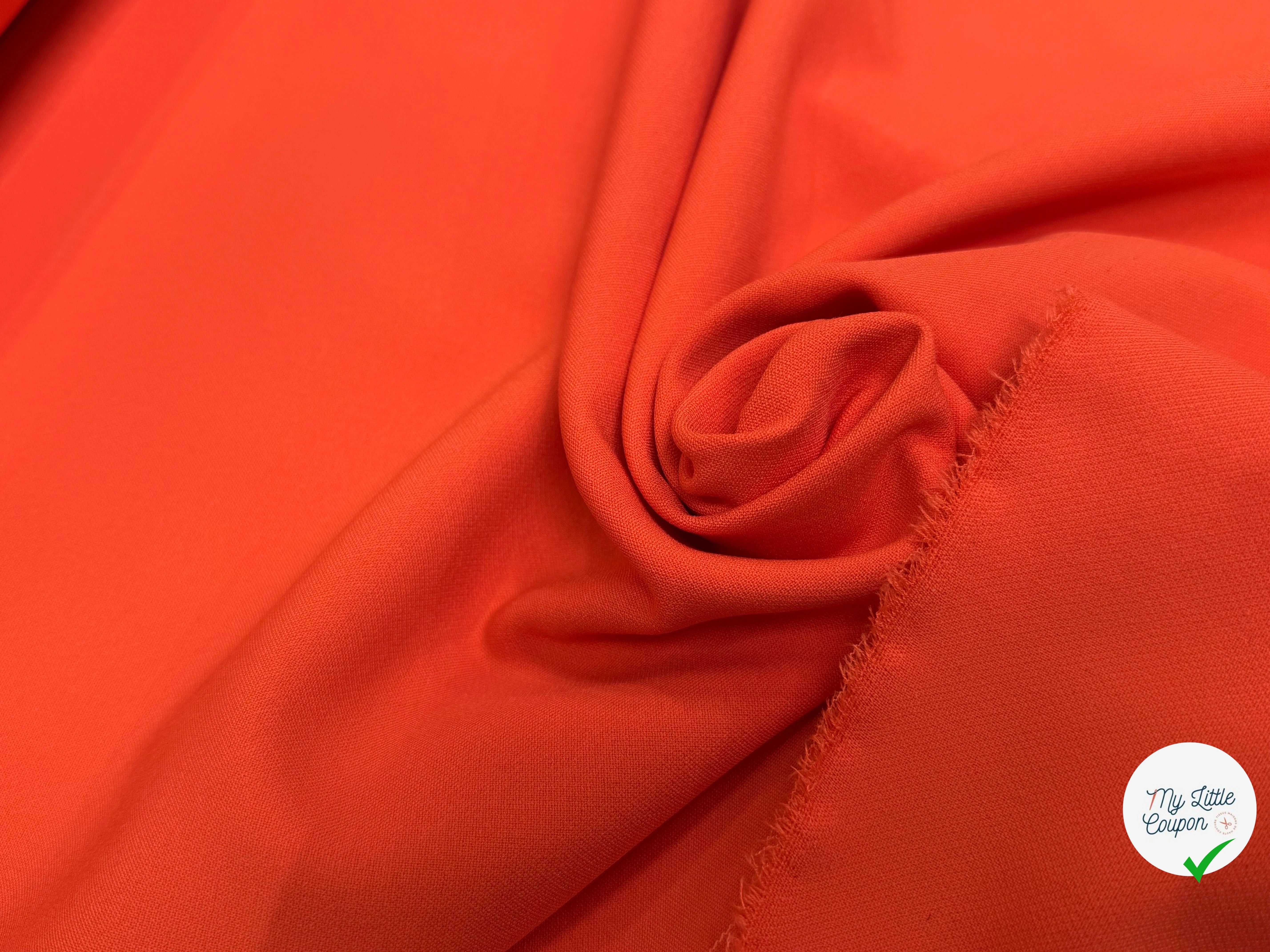 CREPE LOURD POLYVISCOSE ORANGE TRÈS BELLE TENUE - My Little Coupon