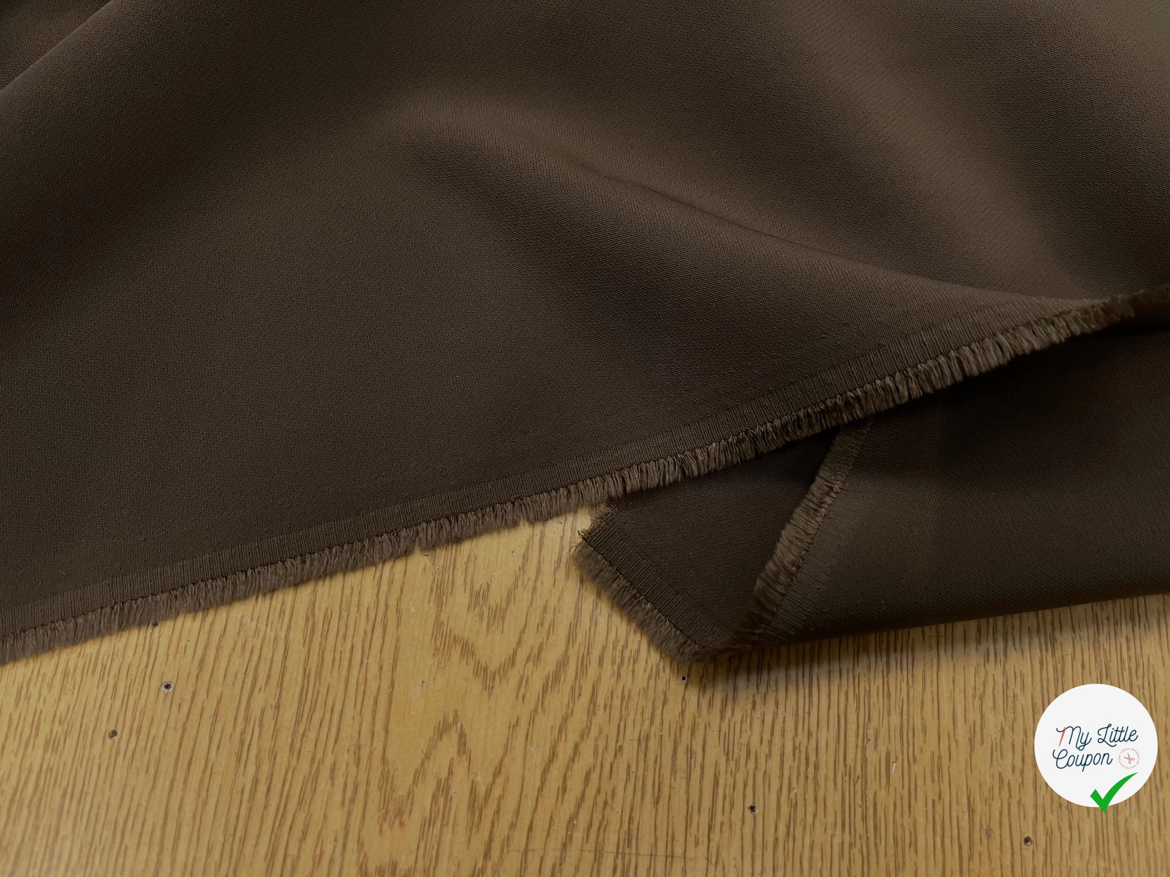 CREPE LOURD STRETCH MARRON FONCÉ 145CM - My Little Coupon