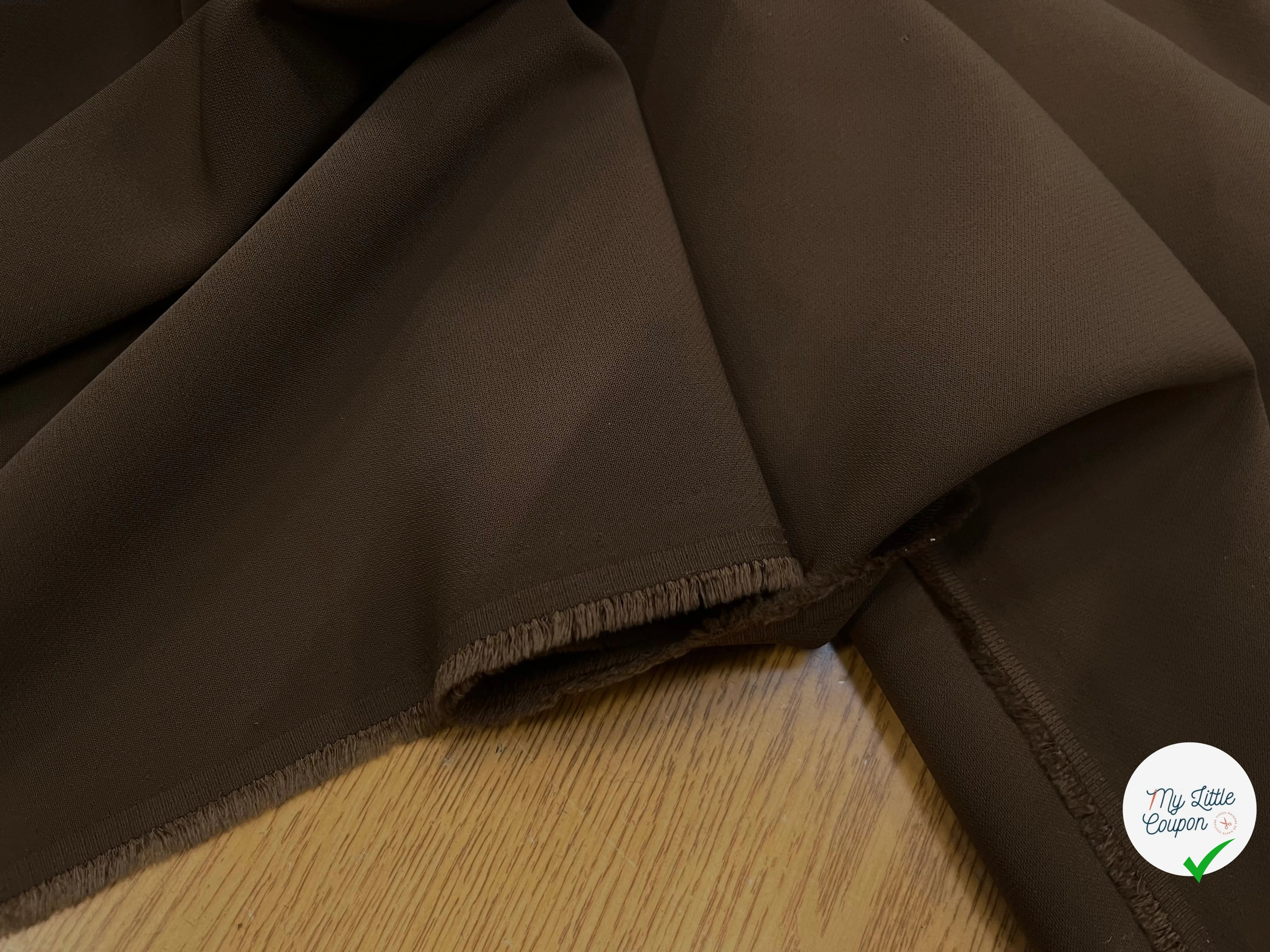 CREPE LOURD STRETCH MARRON FONCÉ 145CM - My Little Coupon