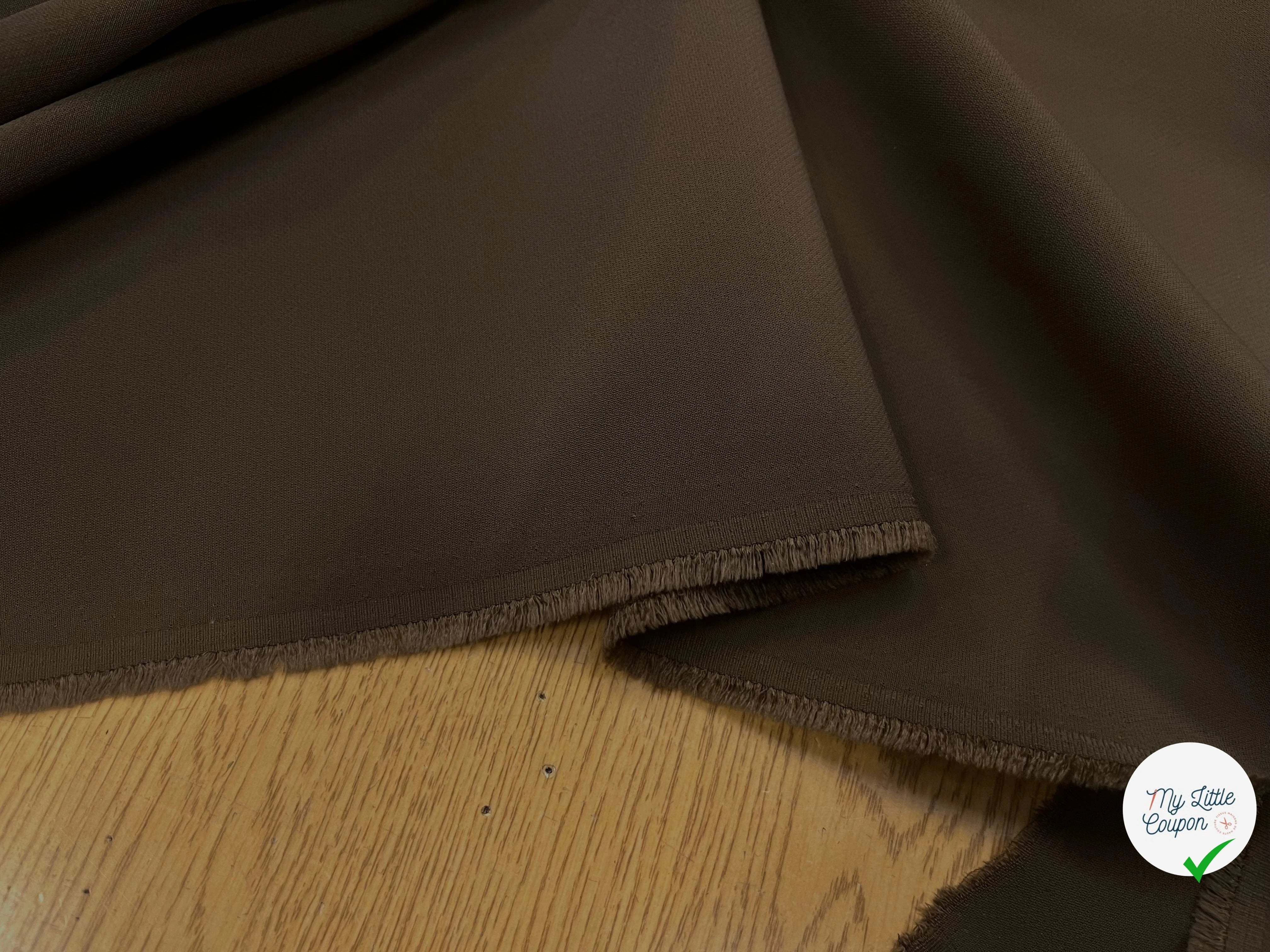 CREPE LOURD STRETCH MARRON FONCÉ 145CM - My Little Coupon