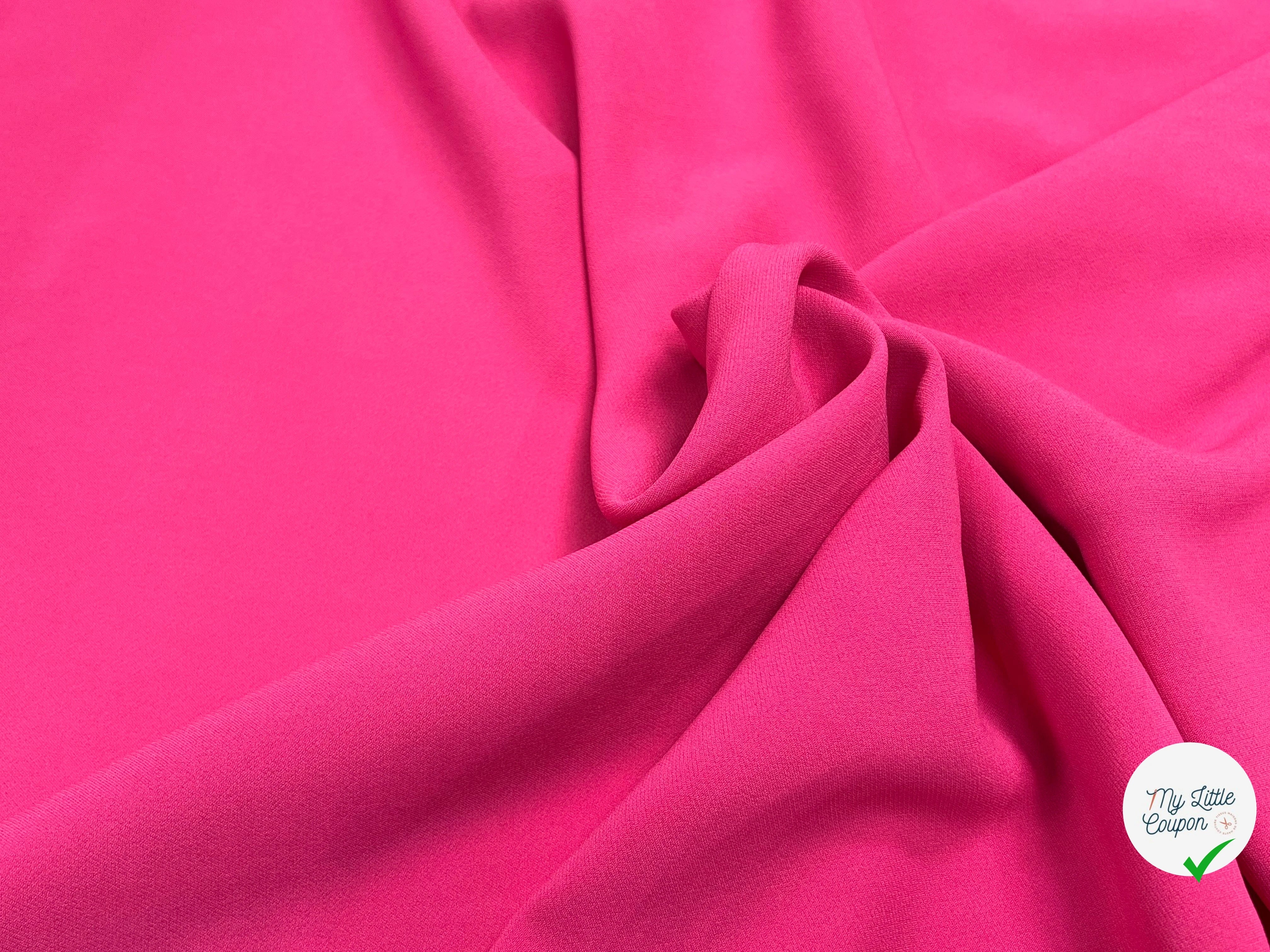 CREPE LOURD  STRETCH ROSE FUSCHIA  30% VISCOSE - My Little Coupon