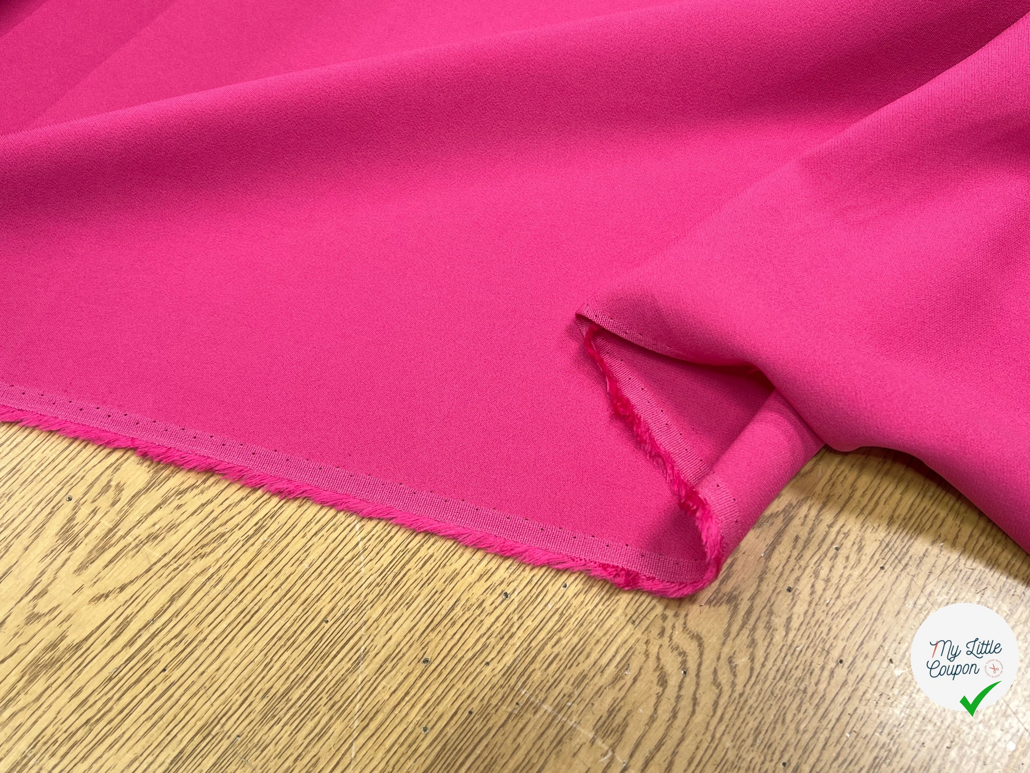 CREPE LOURD  STRETCH ROSE FUSCHIA  30% VISCOSE - My Little Coupon