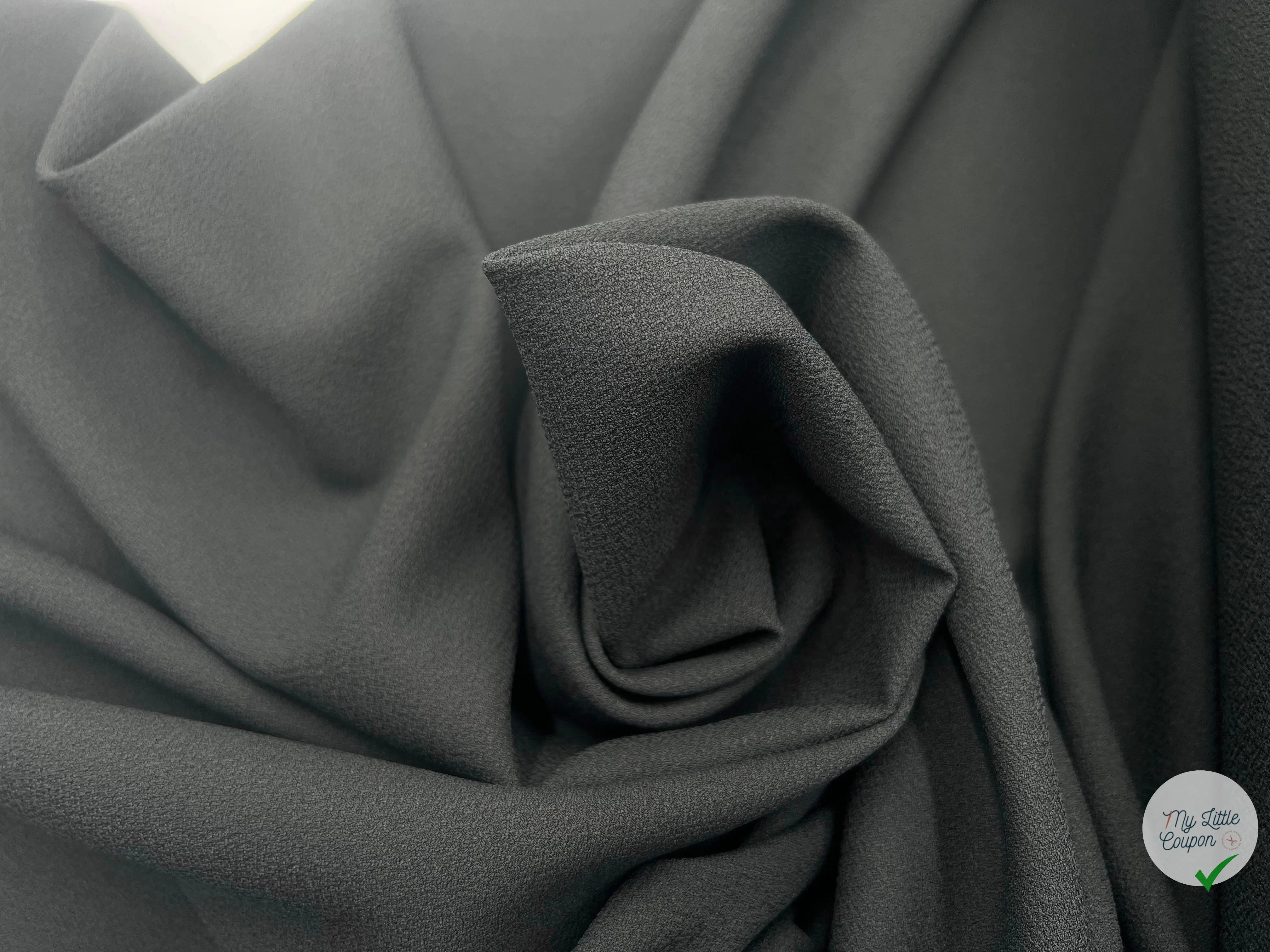 CREPE LOURD VERT GRIS EXTENSIBLE - My Little Coupon - tissu - coudre