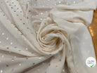 CREPE LUREX ÉCRU POIS ARGENTÉ - My Little Coupon