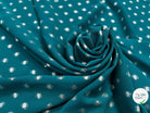 CREPE LUREX VERT CANARD POIS ARGENTÉ - My Little Coupon