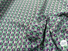 CREPE MAROCAIN 100% VISCOSE COMO PREMIUM VERT FLEURS VIOLETTES - My Little Coupon