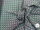 CREPE MAROCAIN 100% VISCOSE COMO PREMIUM VERT FLEURS VIOLETTES - My Little Coupon