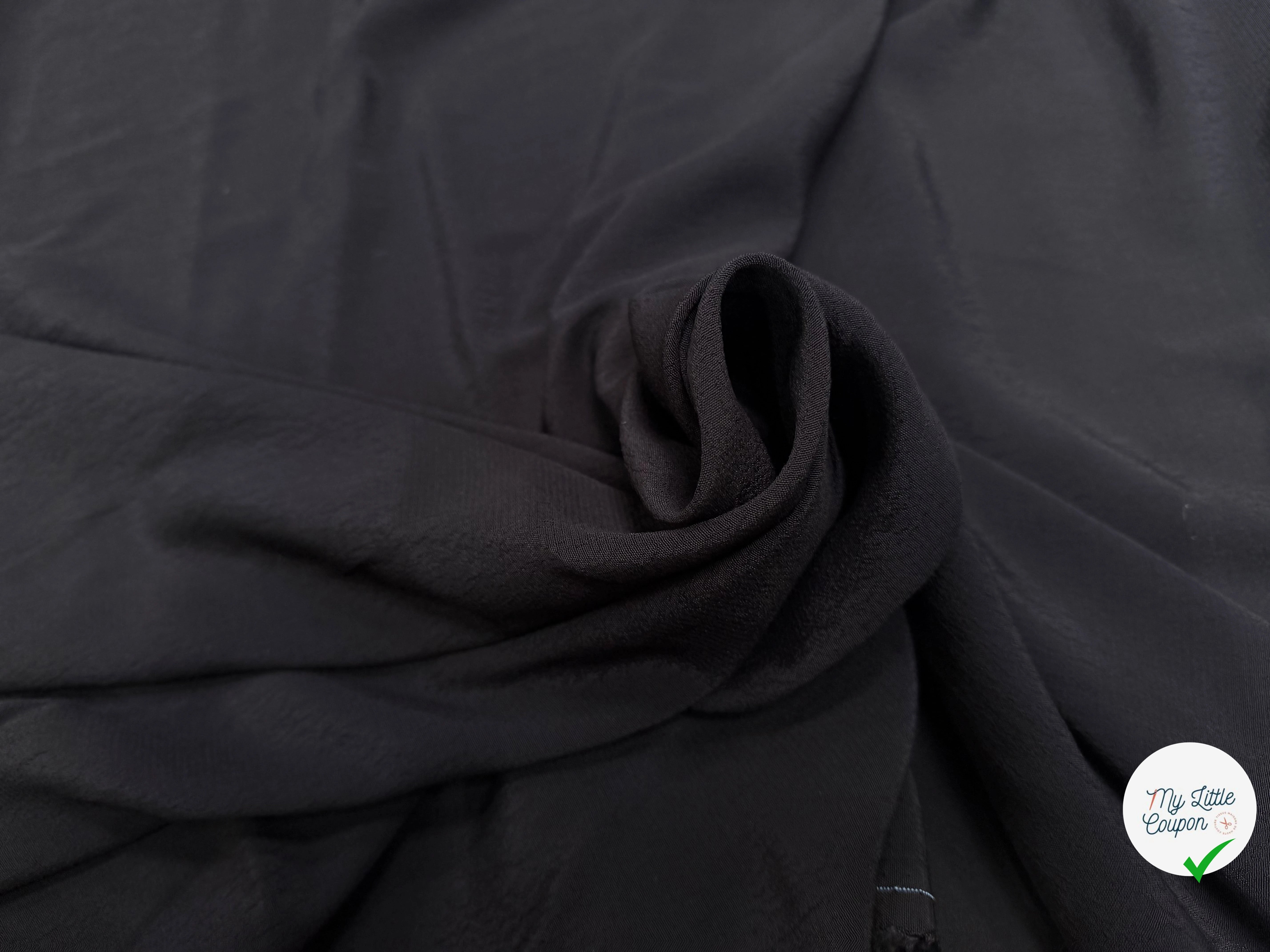 CRÊPE MAROCAIN 100% VISCOSE NOIR - My Little Coupon