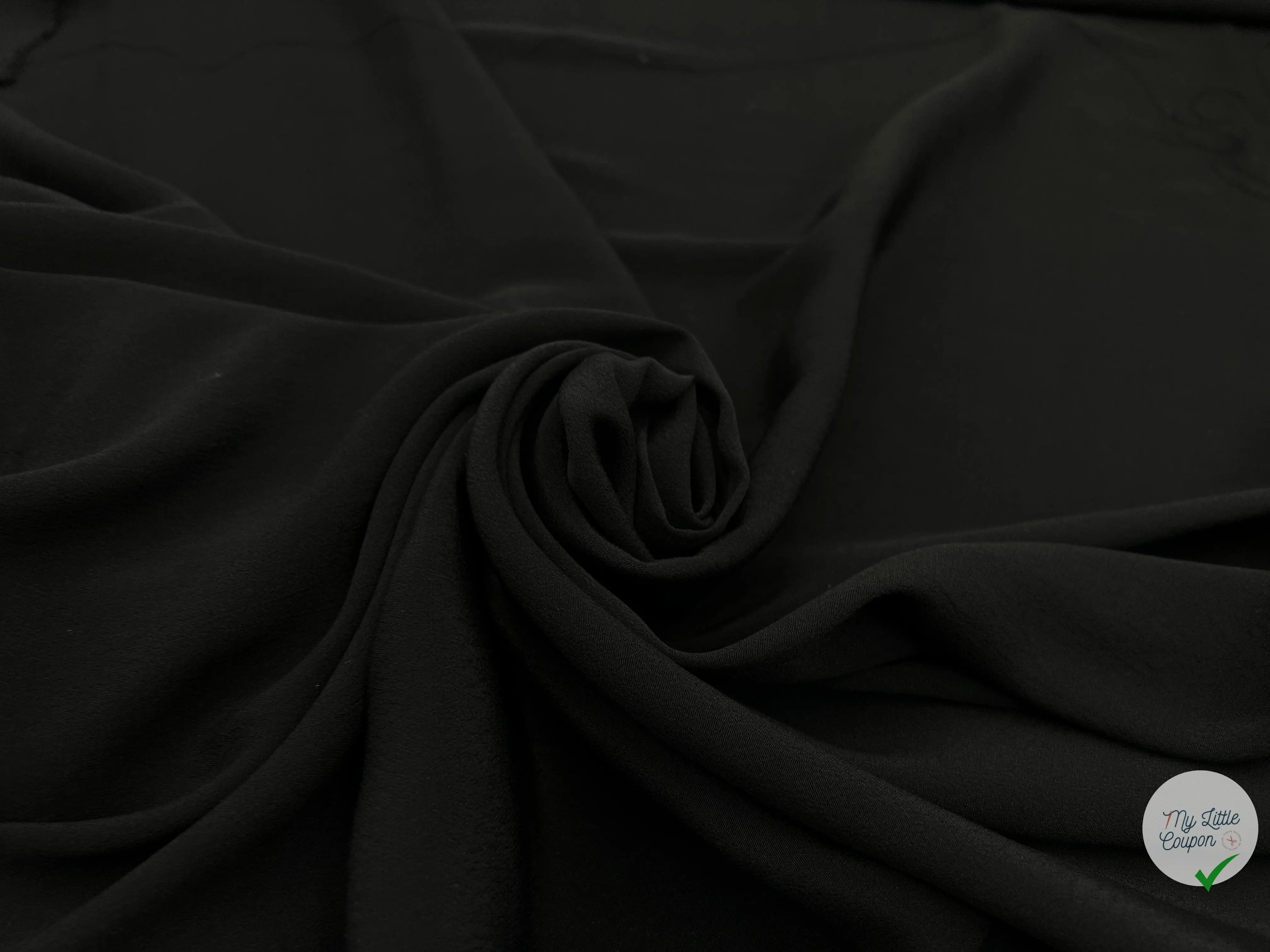 CRÊPE MAROCAIN 100% VISCOSE NOIR - My Little Coupon - tissu - coudre