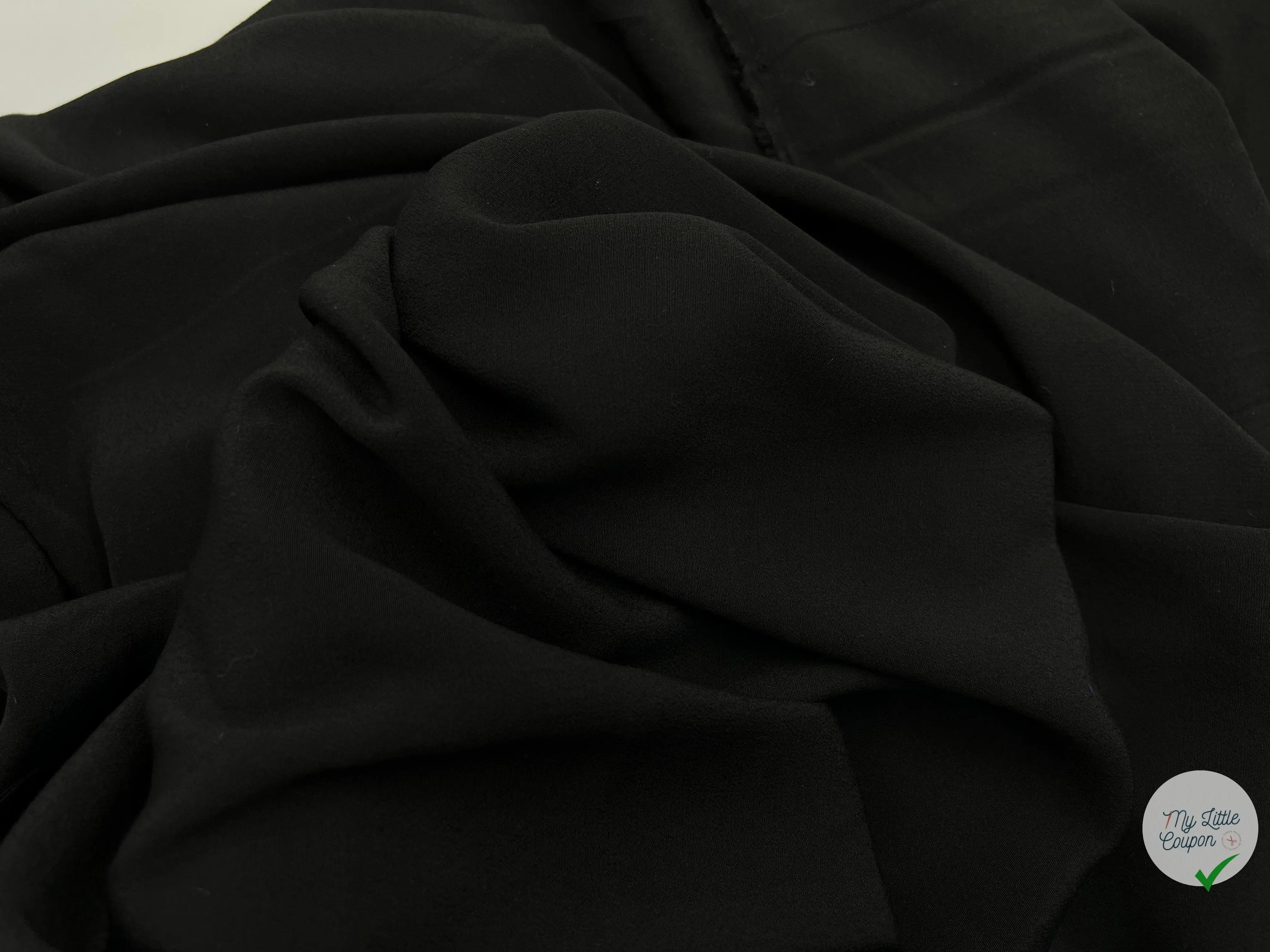 CRÊPE MAROCAIN 100% VISCOSE NOIR - My Little Coupon - tissu - coudre