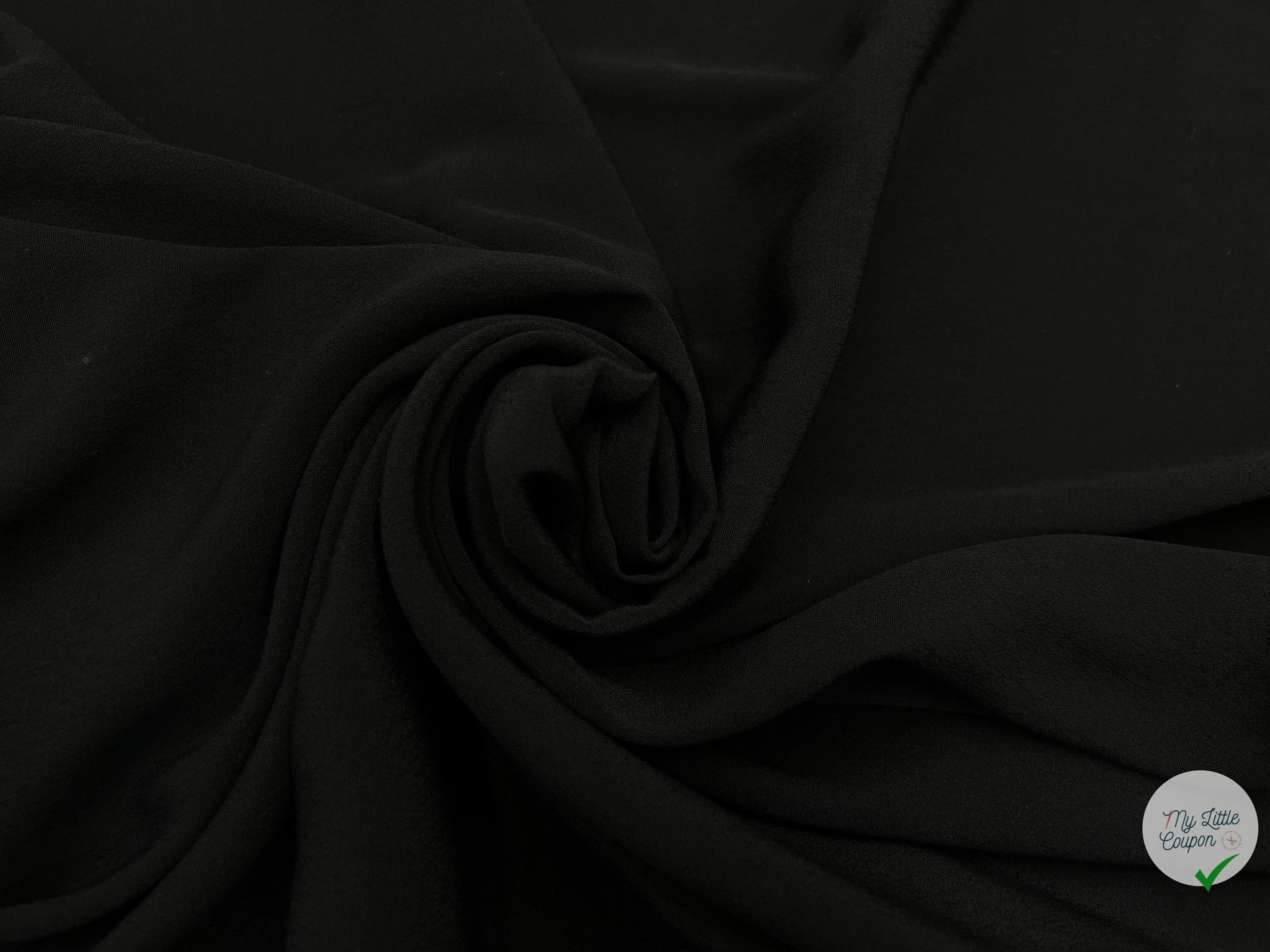 CRÊPE MAROCAIN 100% VISCOSE NOIR - My Little Coupon - tissu - coudre